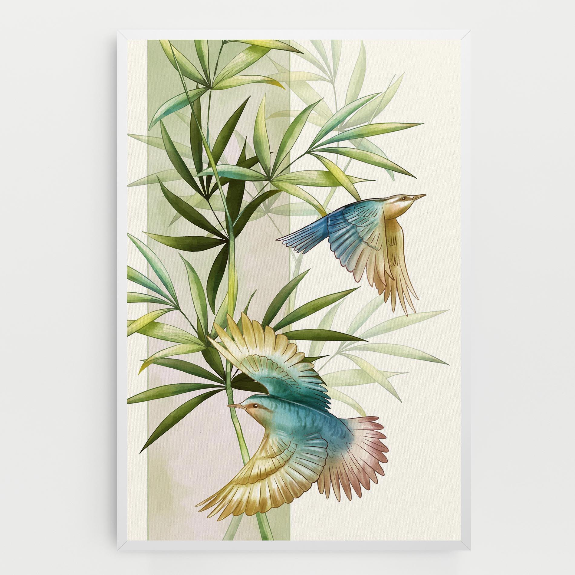 Tablou Canvas Asiatic Blue Birds mockup 0
