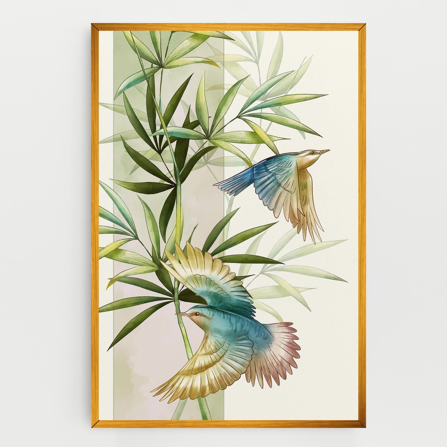 Asiatic Blue Birds mockup 0