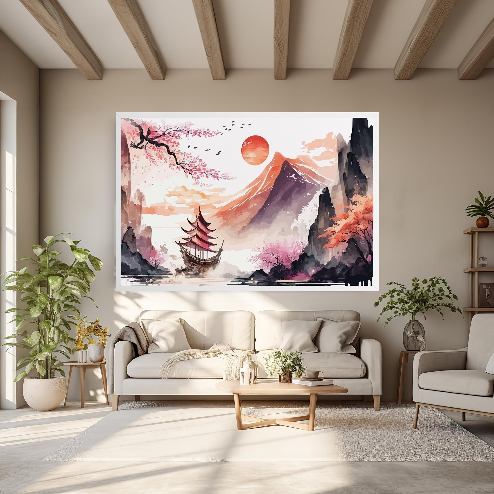 Tablou Canvas Asiatic Purple Mountain mockup 6