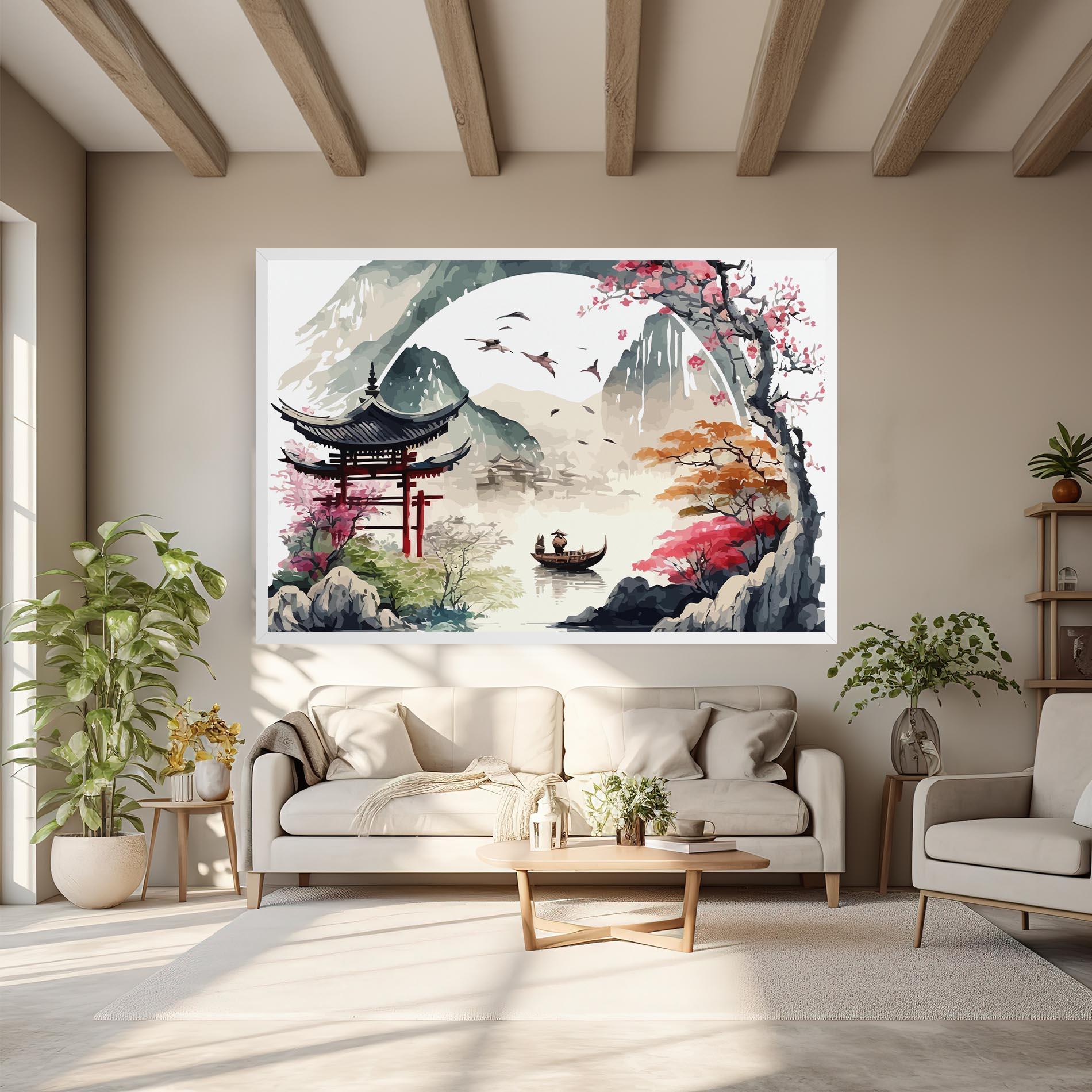 Tablou Canvas Beautiful Asiatic View mockup 6