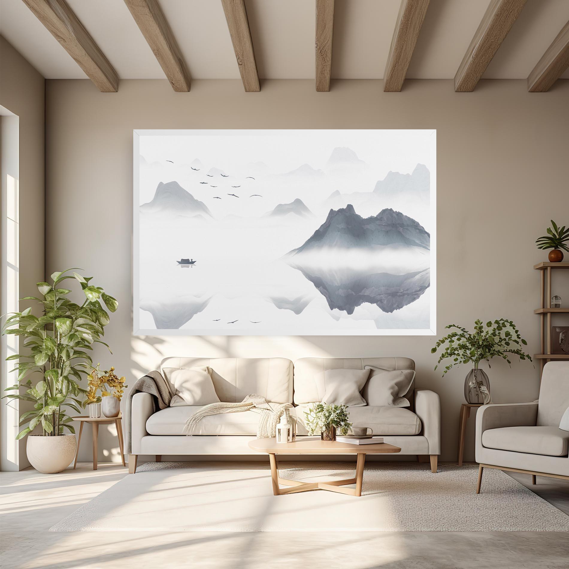 Tablou Canvas Chinese Style Mountains mockup 6