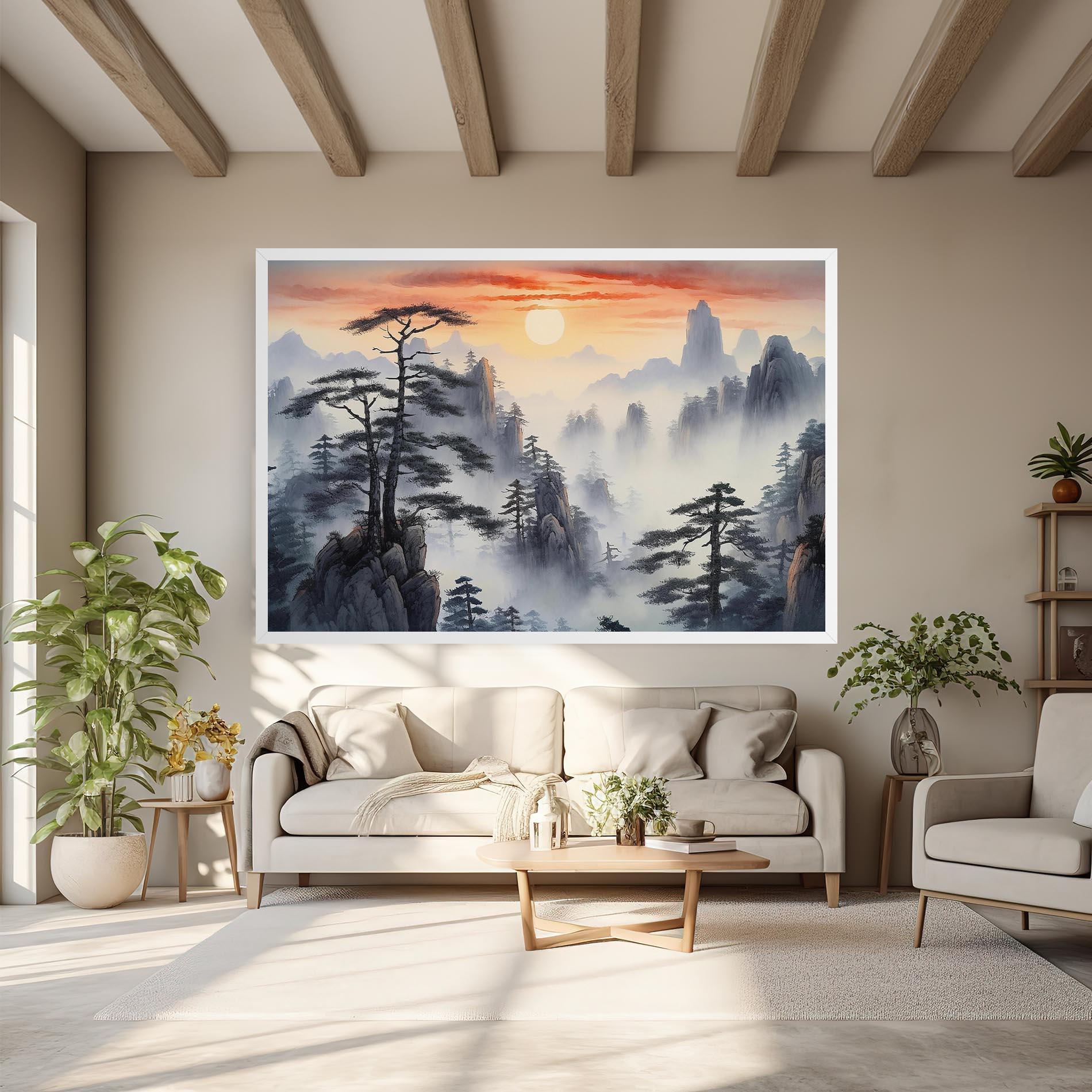 Tablou Canvas Fog Trees mockup 6
