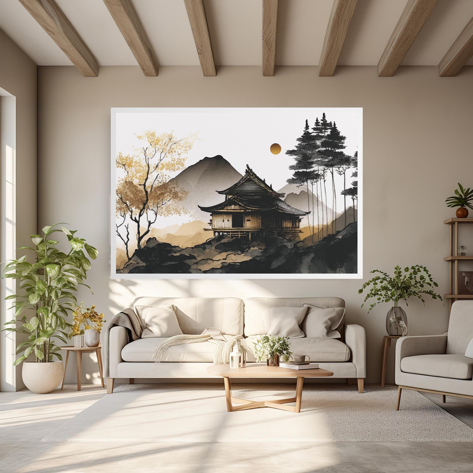 Tablou Canvas Gold Japanese Temple mockup 6