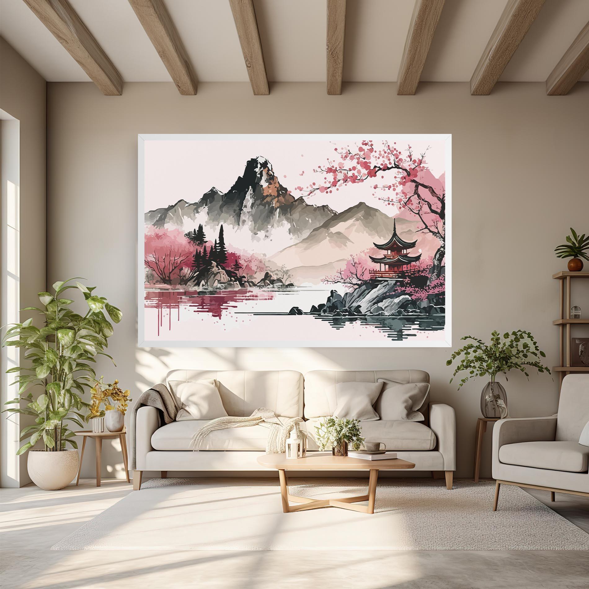 Tablou Canvas Pink Asian View mockup 6