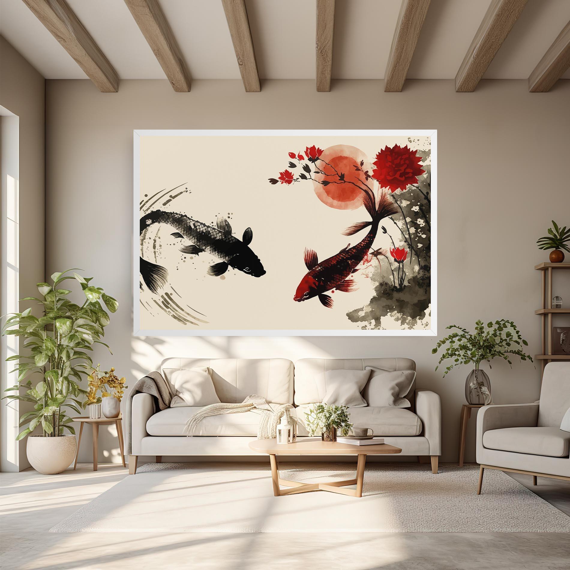 Tablou Canvas Sunset Red Flower mockup 6