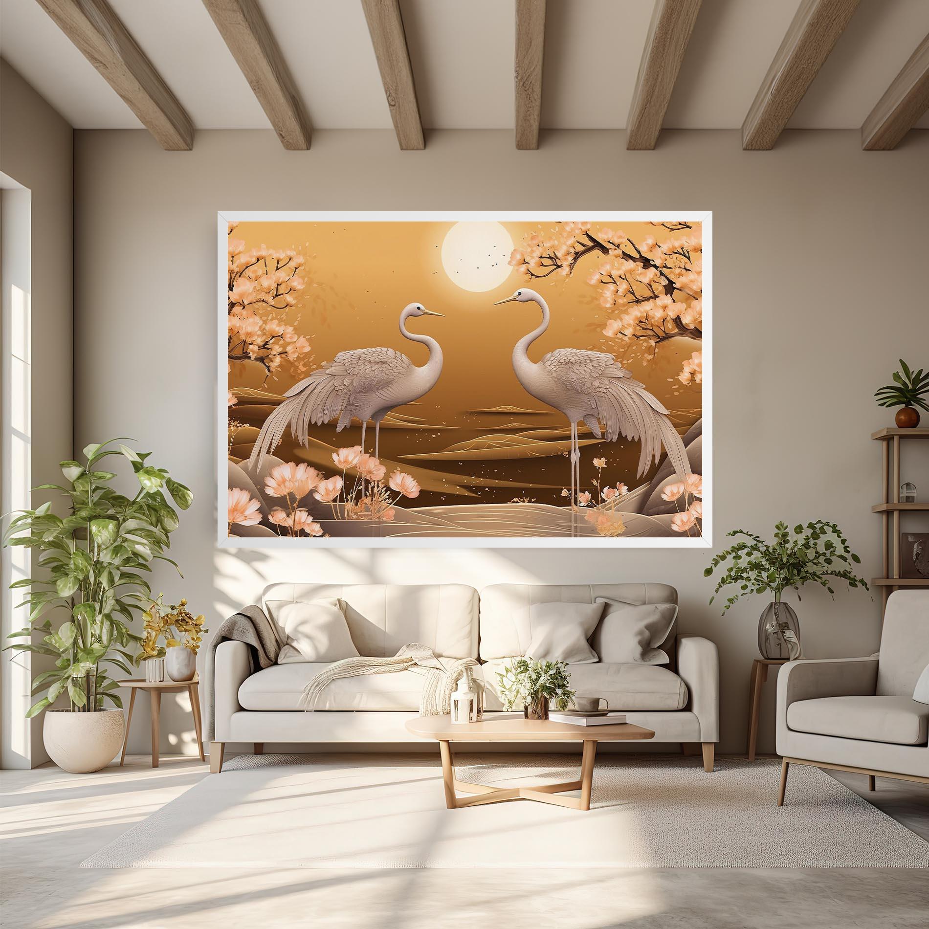 Tablou Canvas White Chinese Birds mockup 6