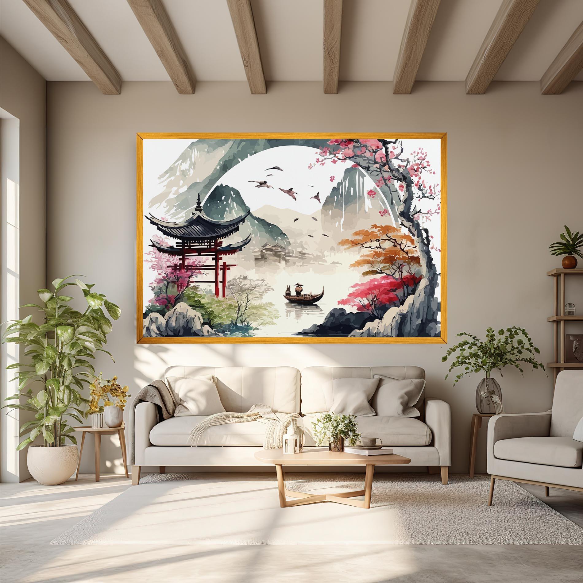 Tablou Canvas Beautiful Asiatic View mockup 6