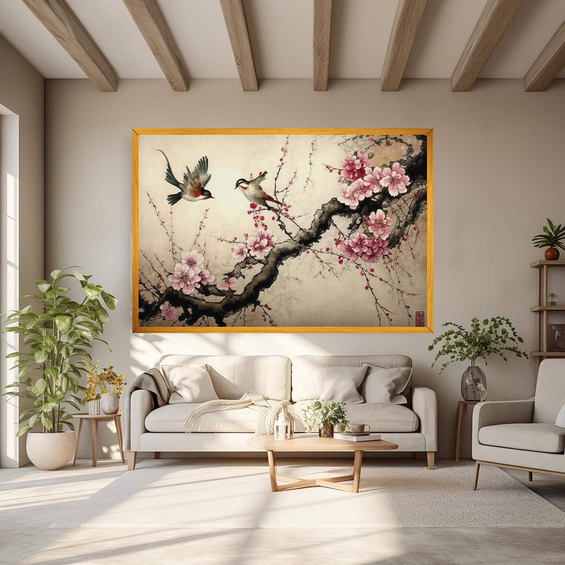 Cherry Blossom Birds mockup 6