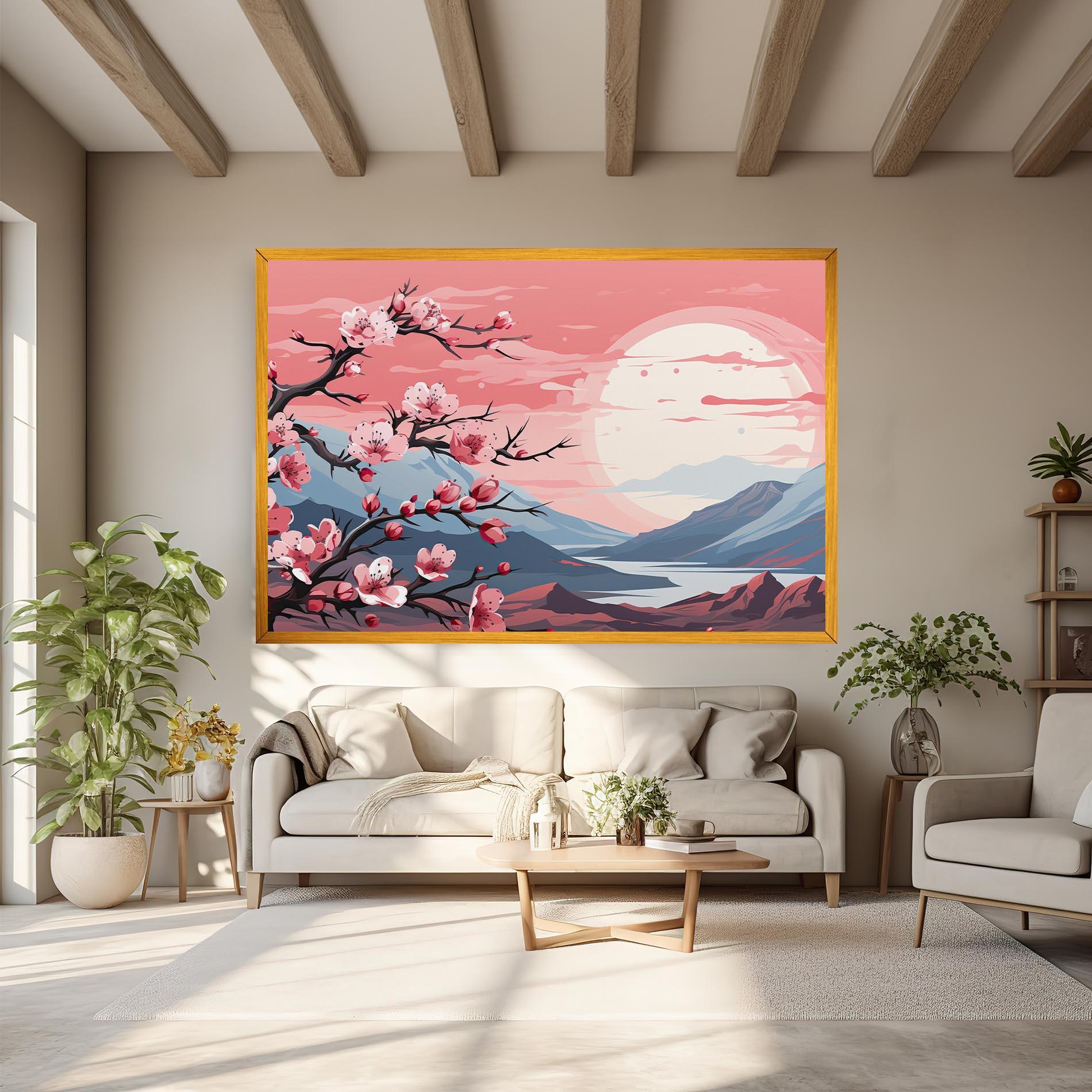 Tablou Canvas Chinese Cherry Blossoms mockup 6