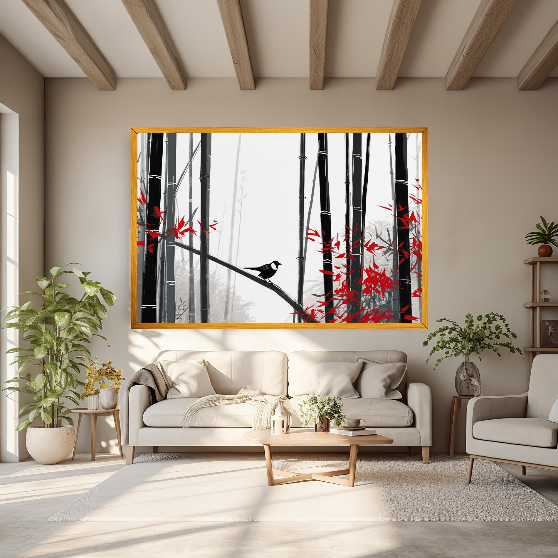 Tablou Canvas Chinese Red Leafs mockup 6