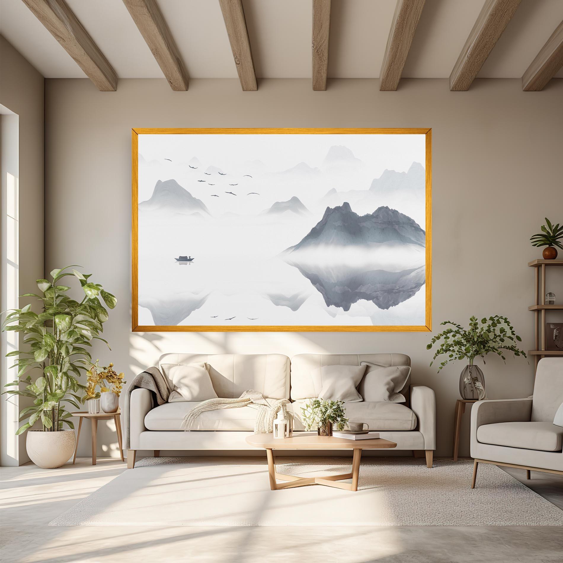 Tablou Canvas Chinese Style Mountains mockup 6