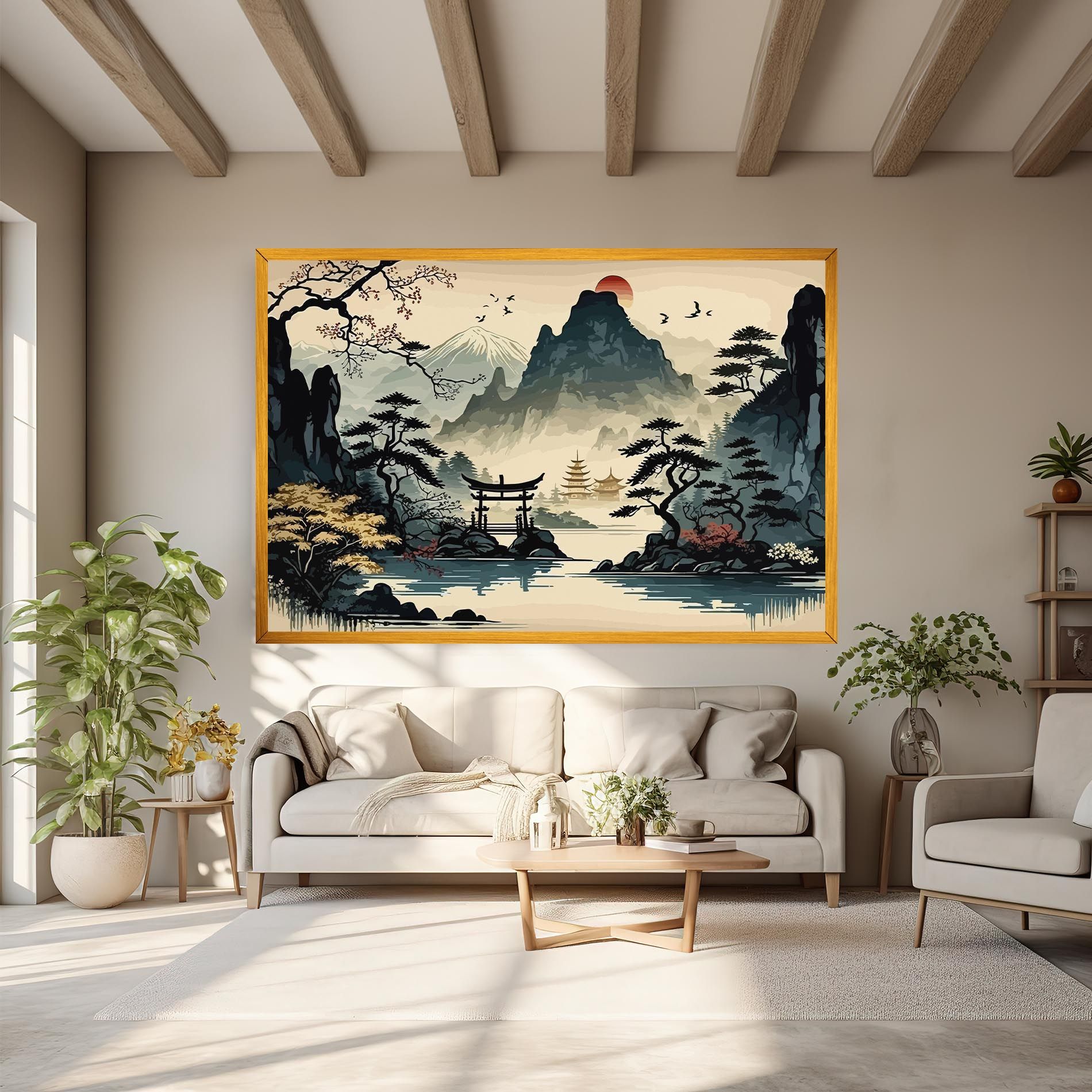 Cream Chinese Mountain mockup 6