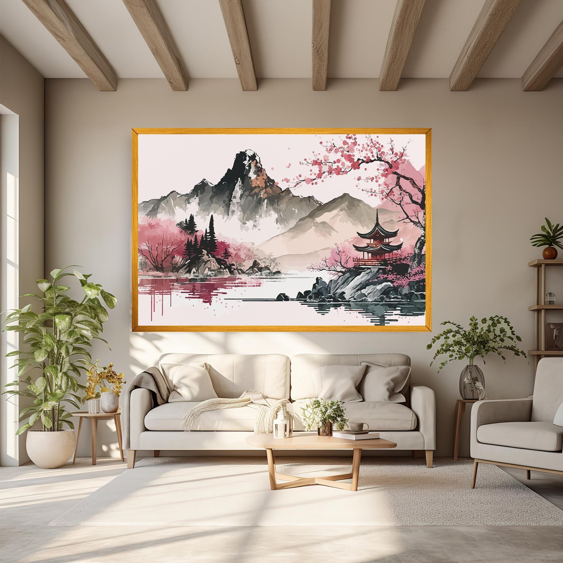 Tablou Canvas Pink Asian View mockup 6