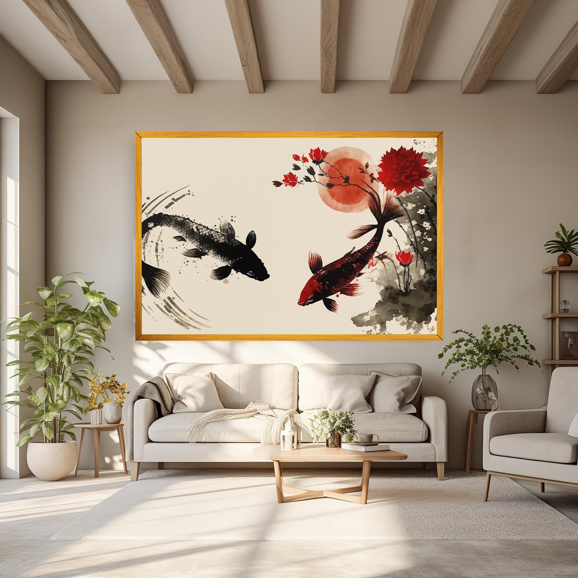 Tablou Canvas Sunset Red Flower mockup 6