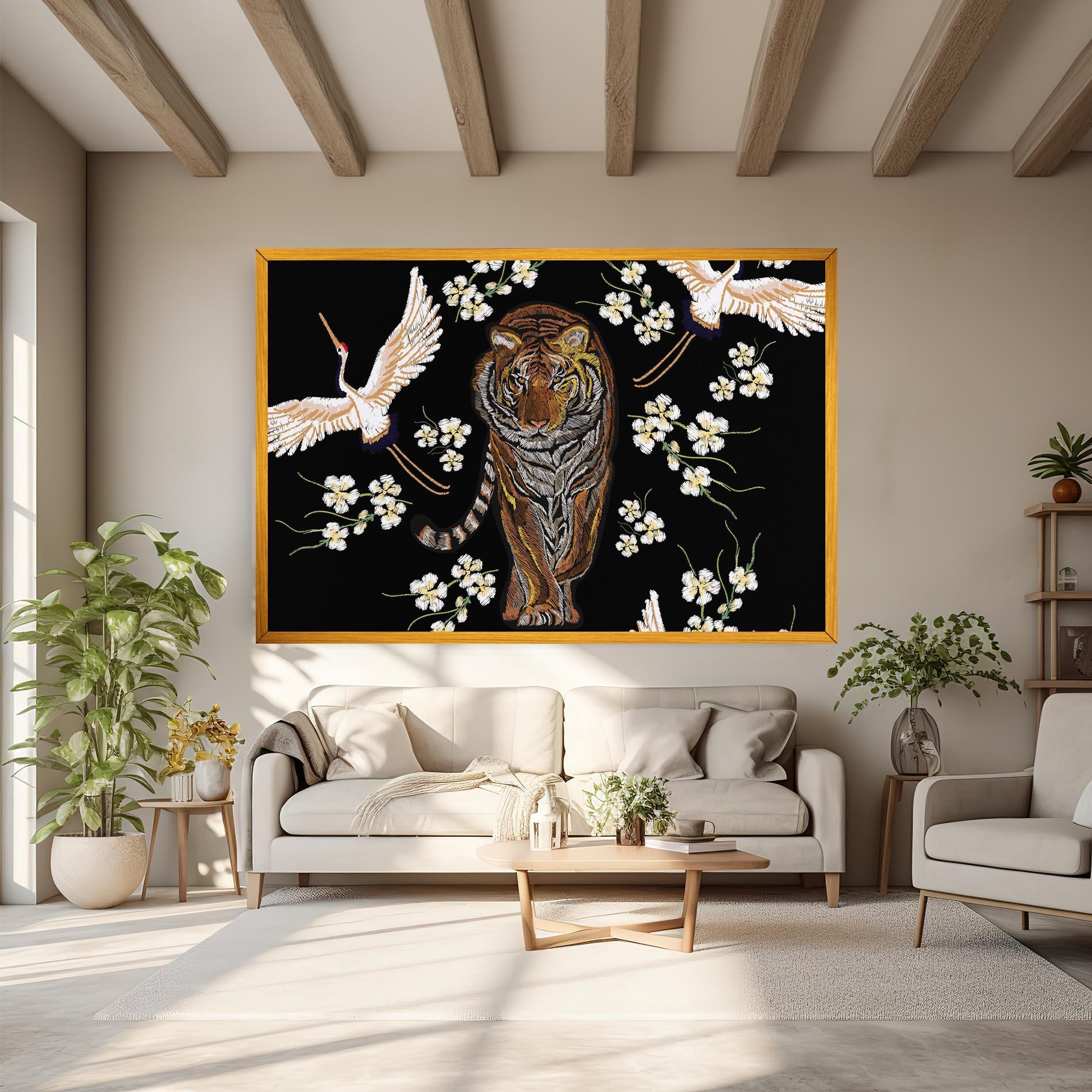 Tablou Canvas Tiger Birds Art mockup 6