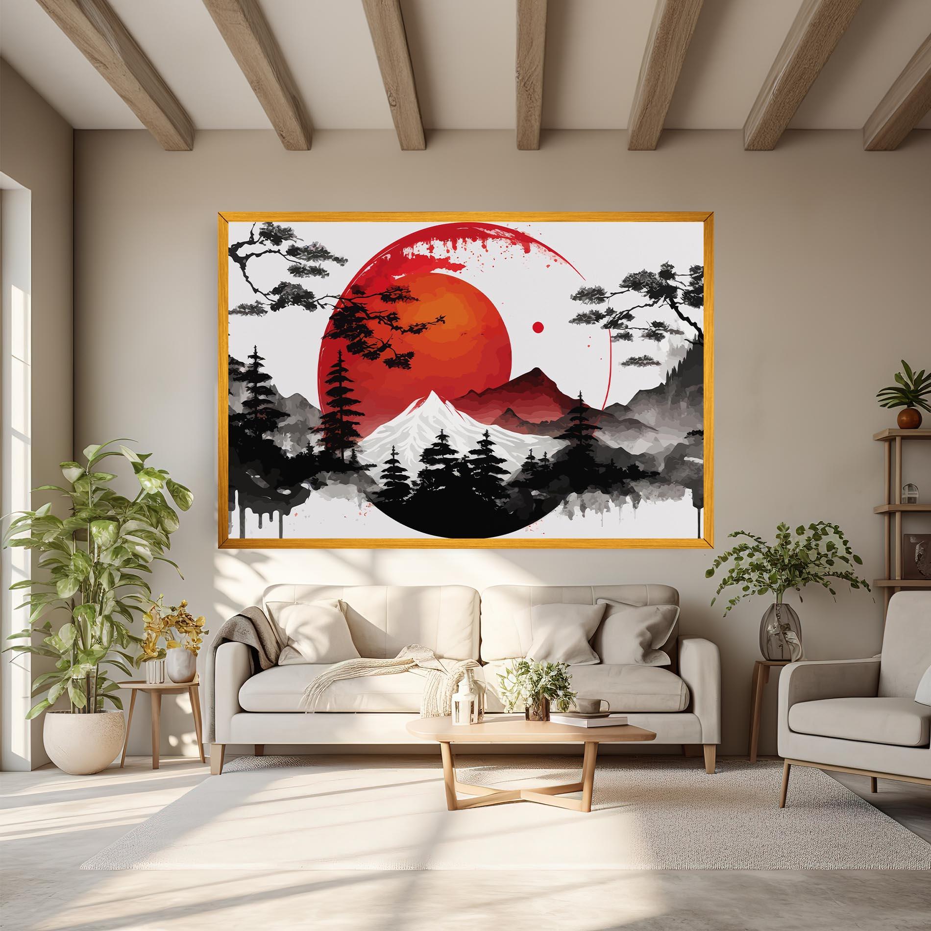 Tablou Canvas Yin Yang Mountain mockup 6