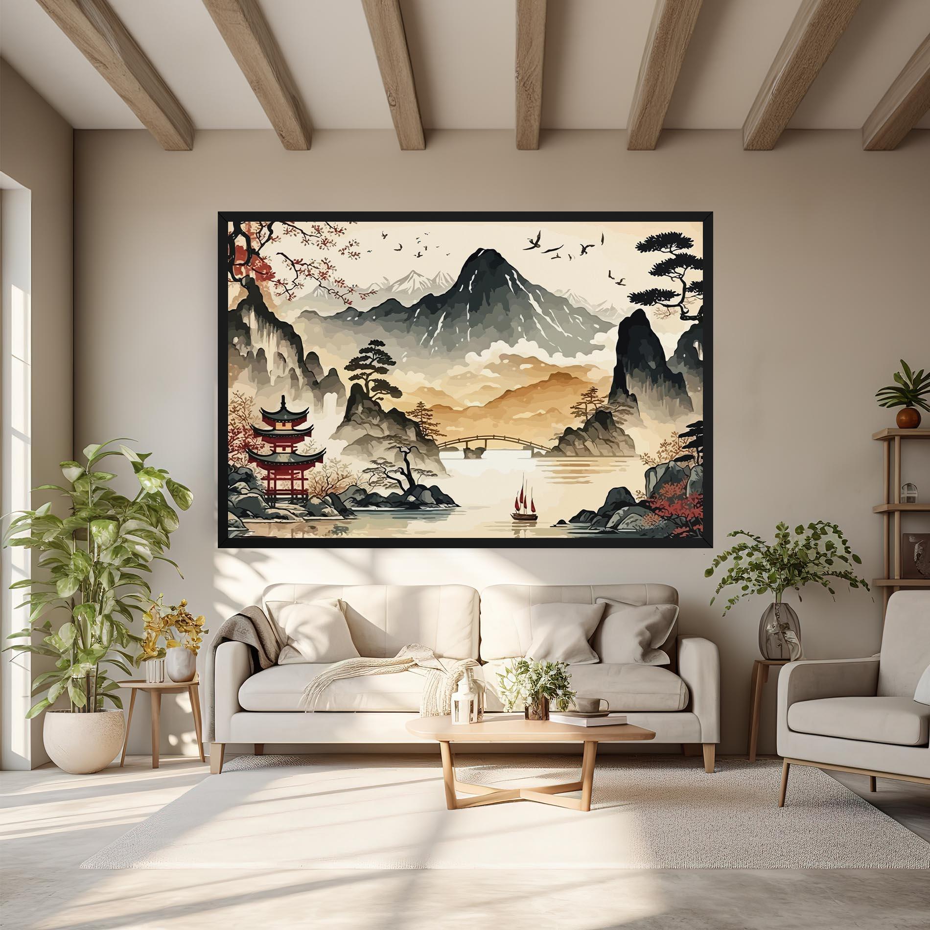 Tablou Canvas Asian Mountain View mockup 6