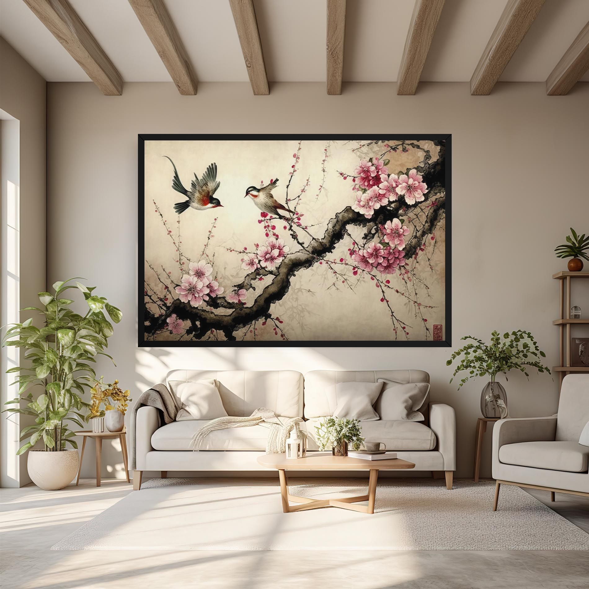 Cherry Blossom Birds mockup 6