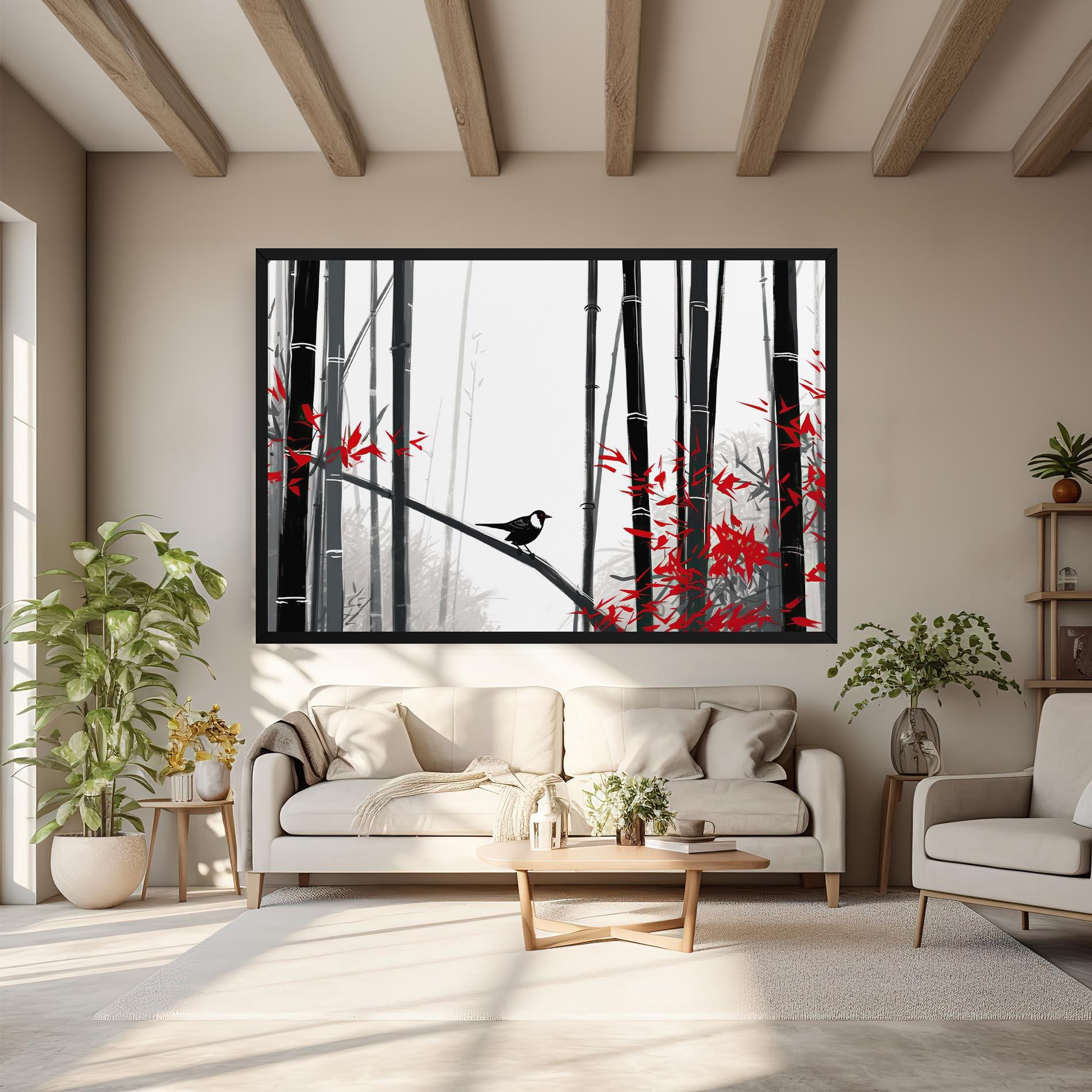 Tablou Canvas Chinese Red Leafs mockup 6