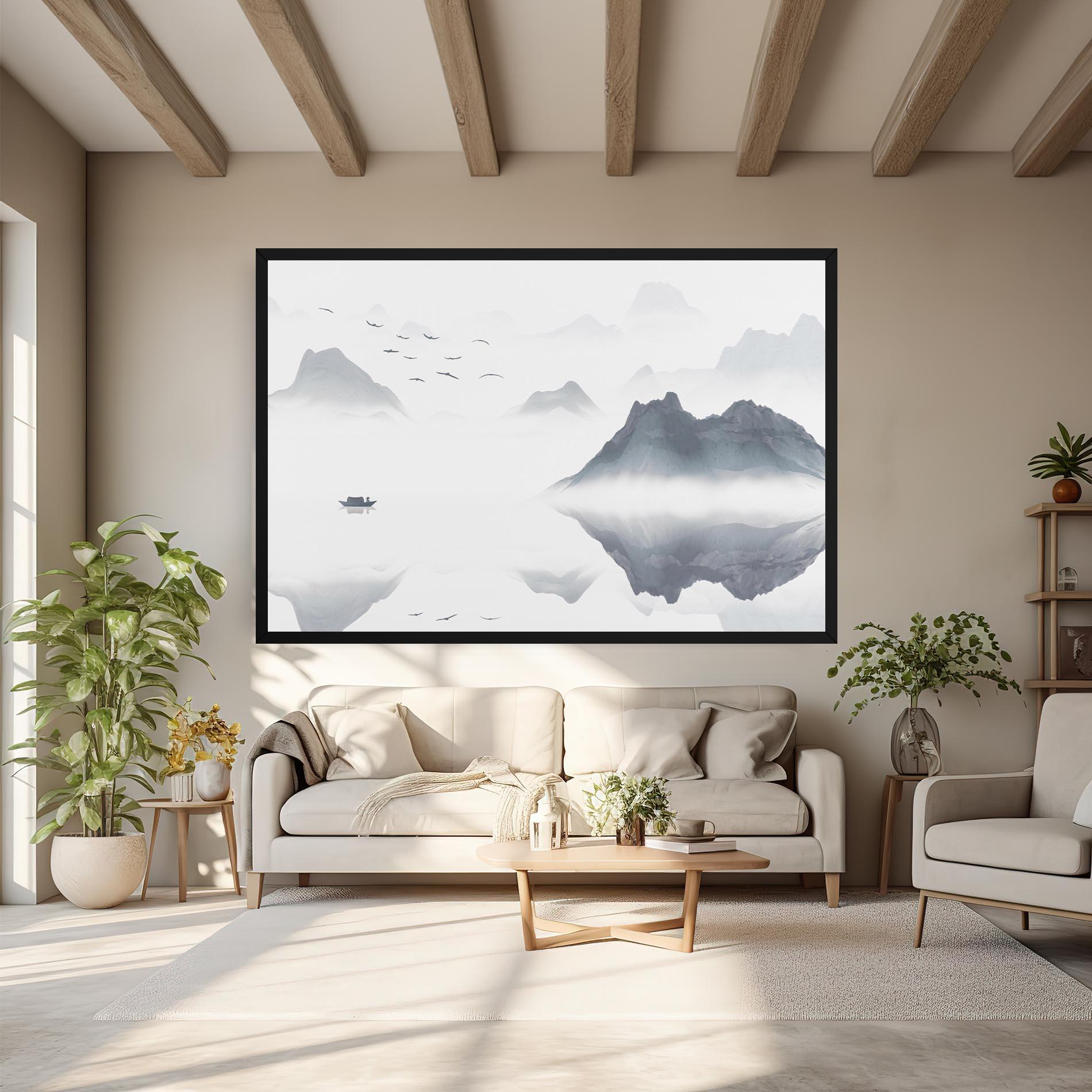 Tablou Canvas Chinese Style Mountains mockup 6