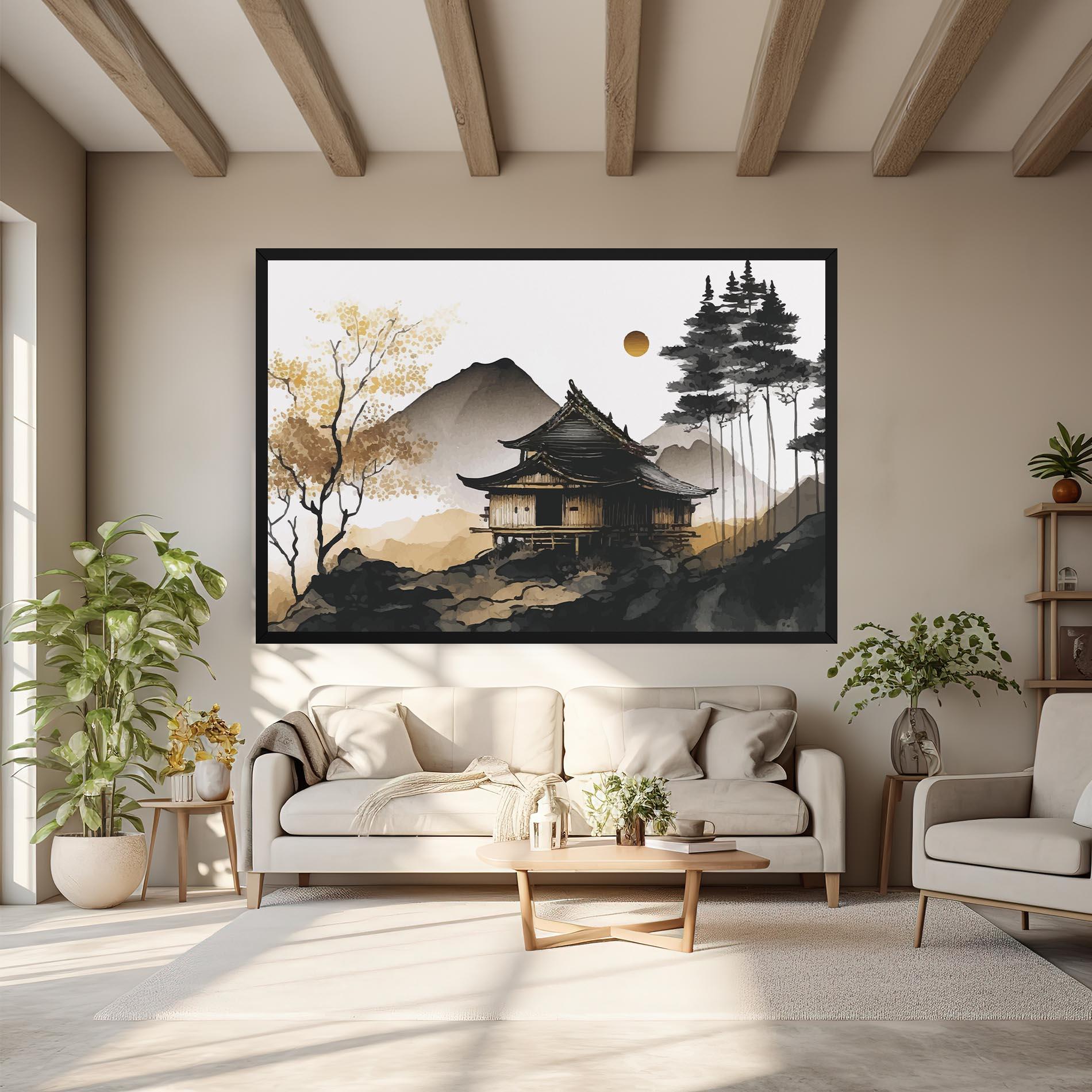 Tablou Canvas Gold Japanese Temple mockup 6