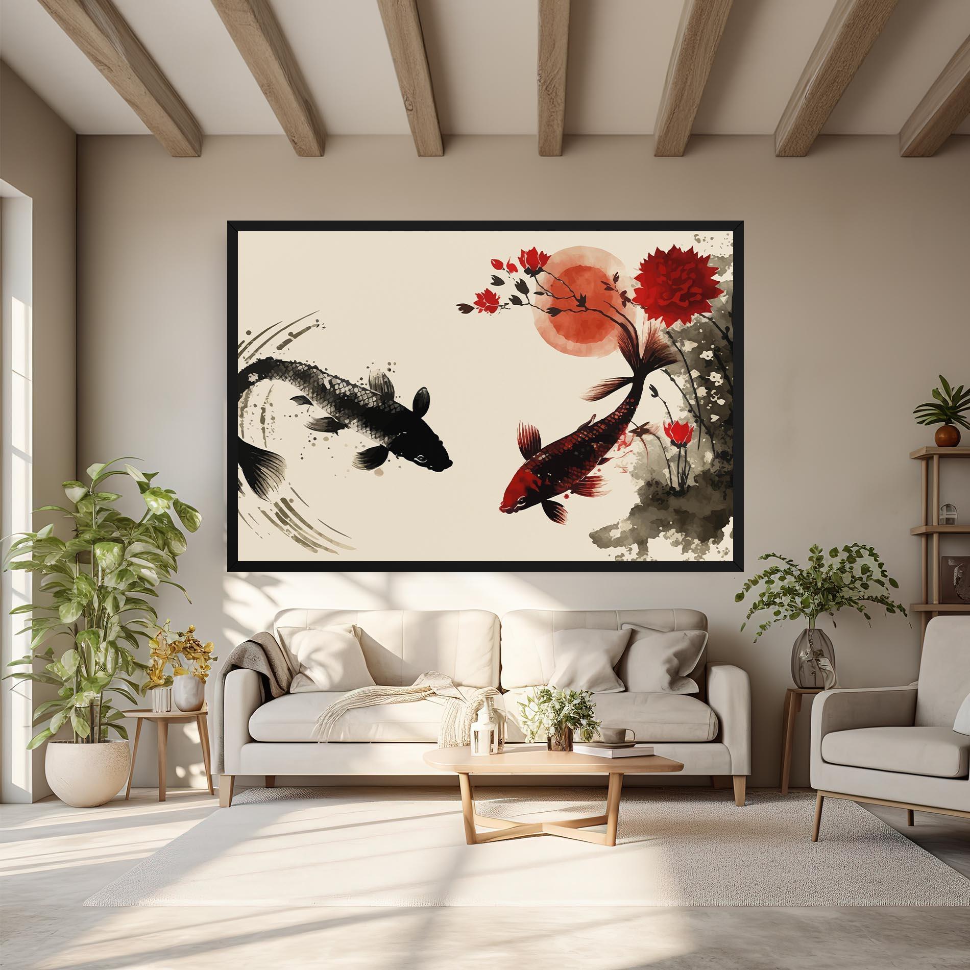 Tablou Canvas Sunset Red Flower mockup 6