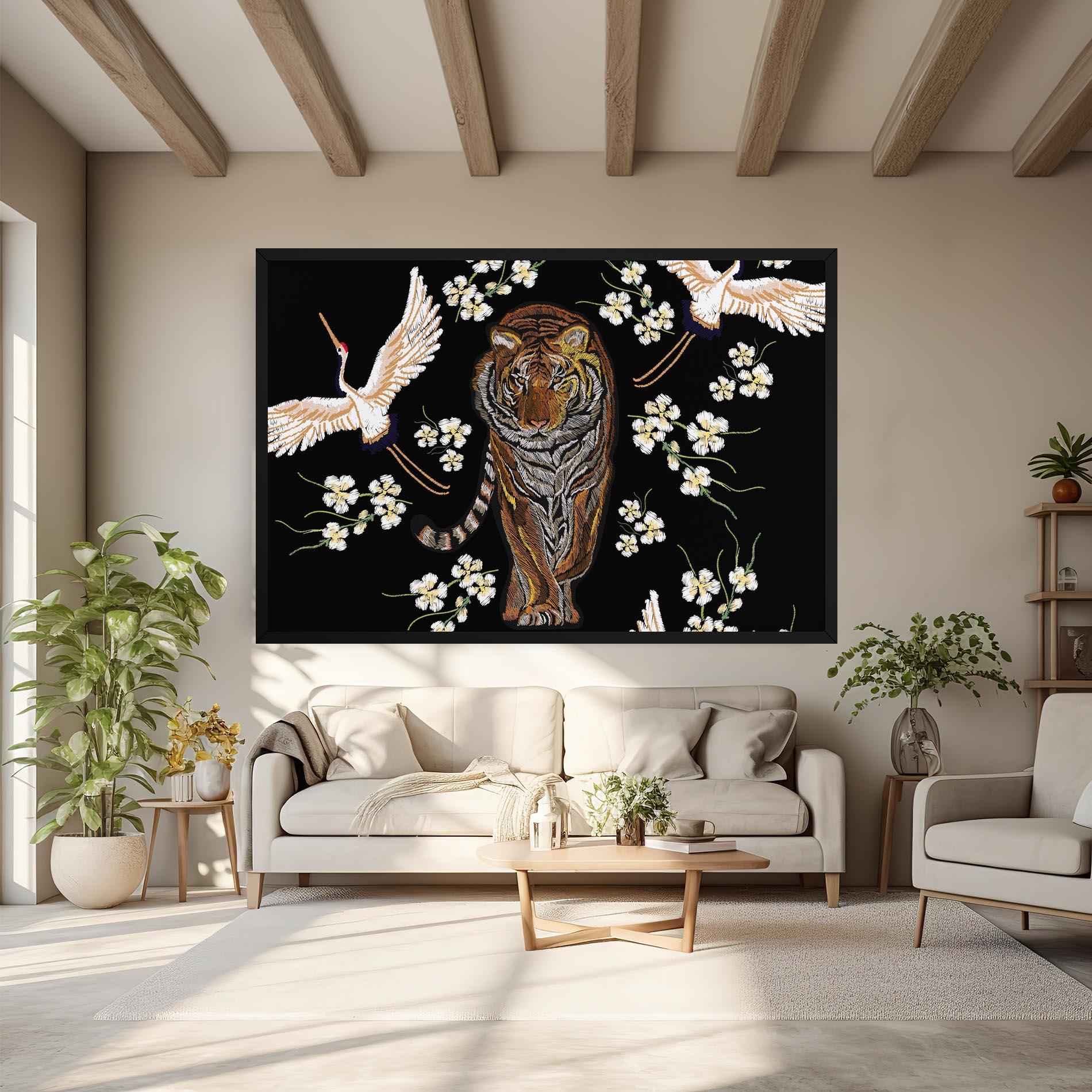 Tablou Canvas Tiger Birds Art mockup 6