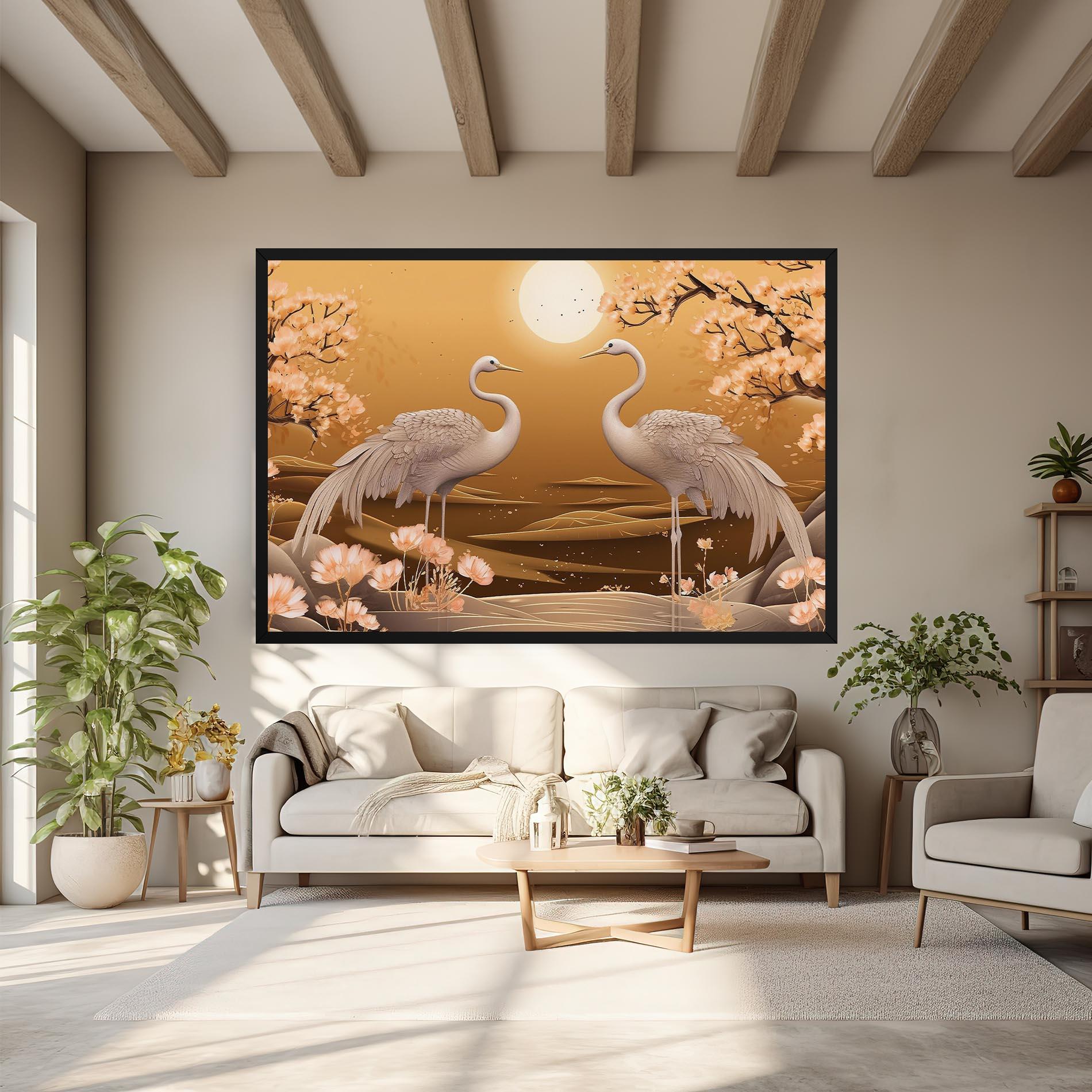 Tablou Canvas White Chinese Birds mockup 6