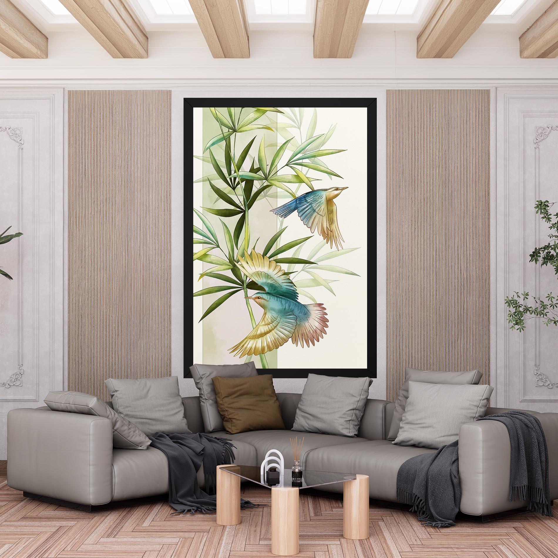 Tablou Canvas Asiatic Blue Birds mockup 6