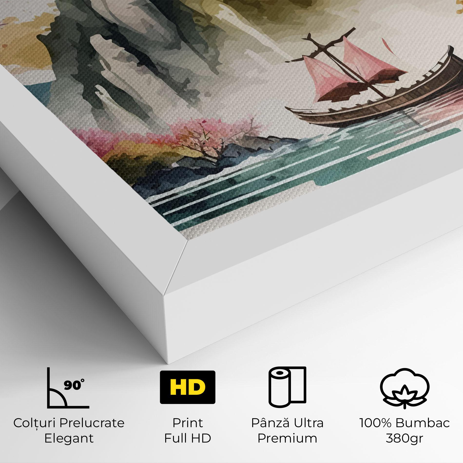 Tablou Canvas Asian Orange Sunset mockup 4