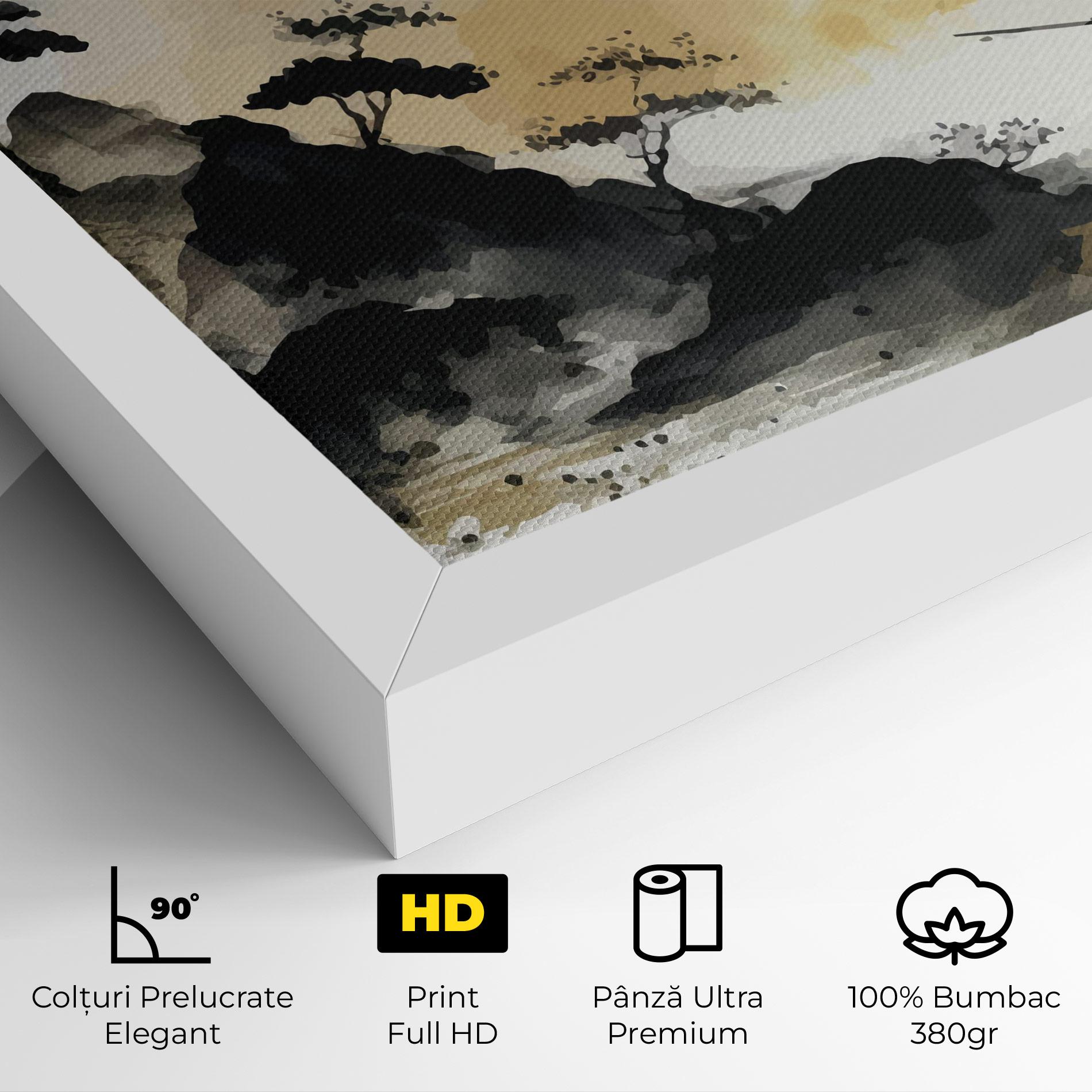 Tablou Canvas Asiatic Grey Cream mockup 4