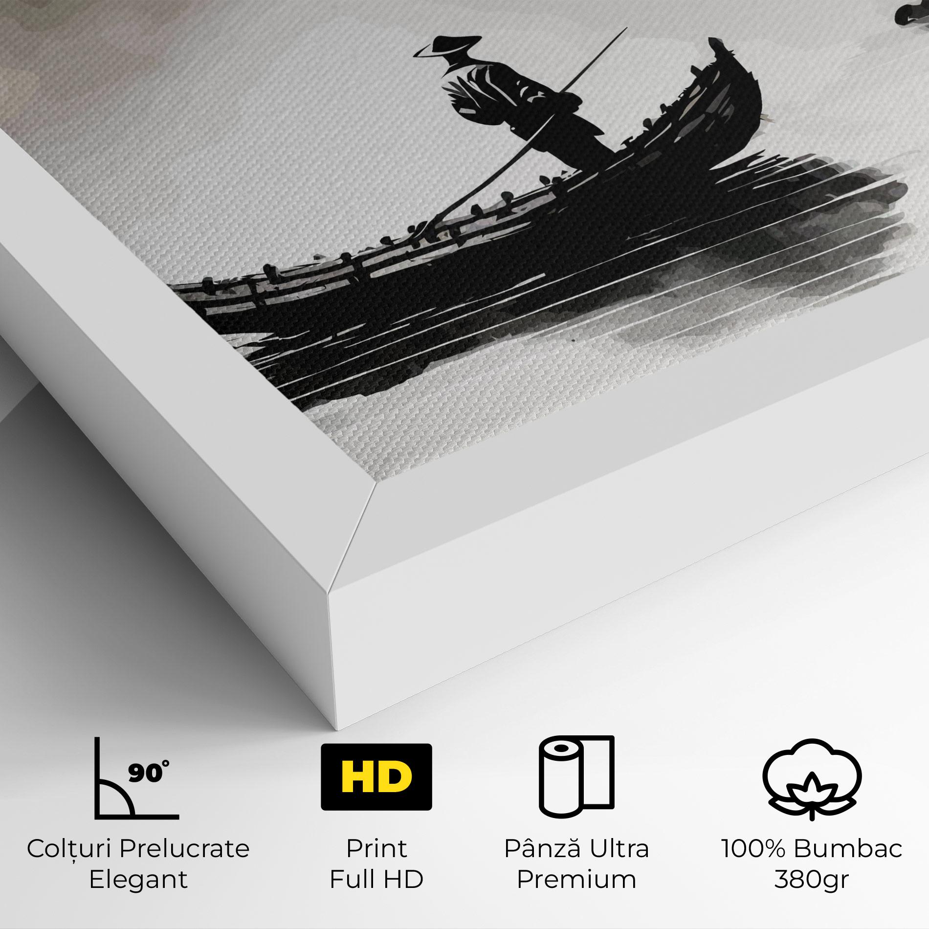 Tablou Canvas Black Ink Boat mockup 4