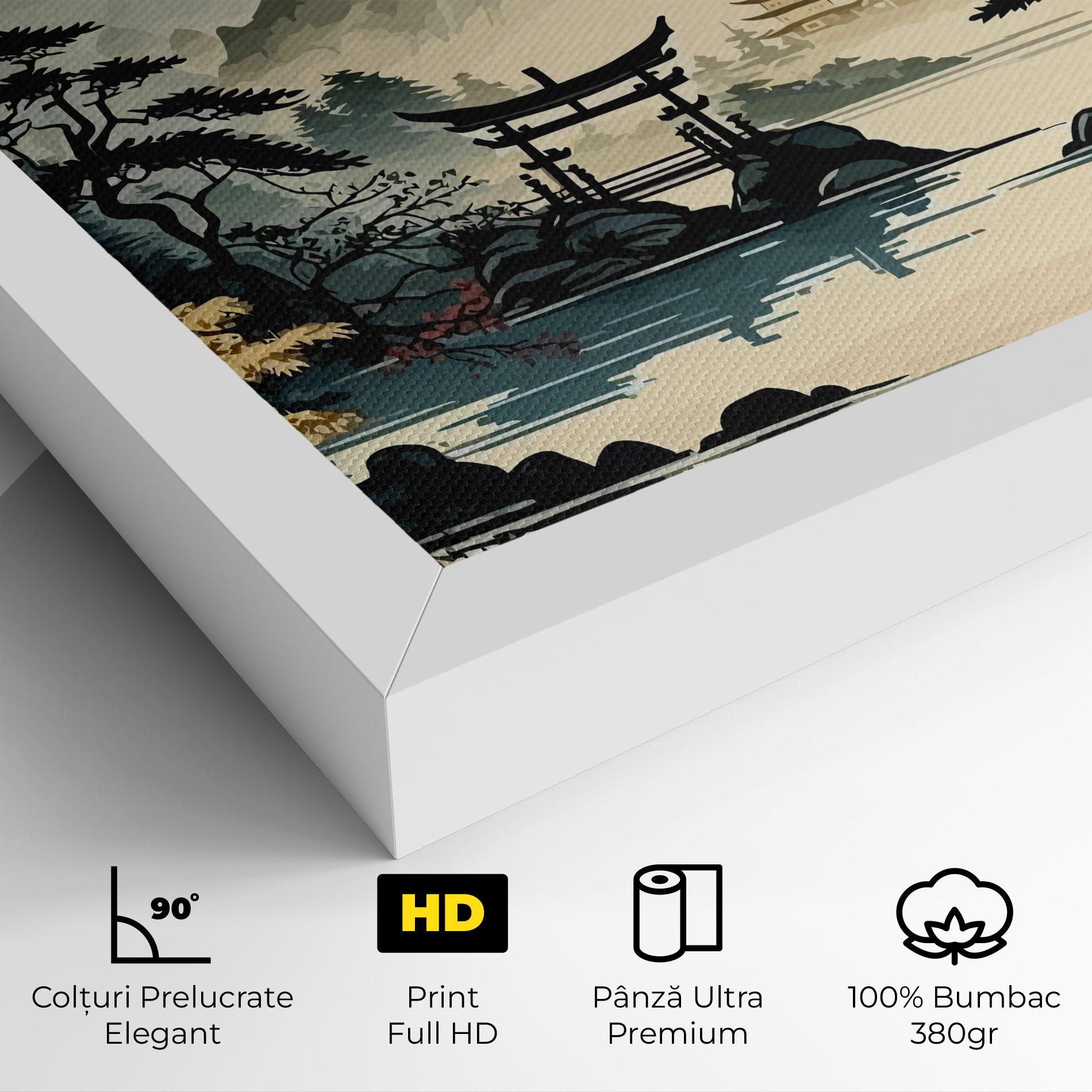 Tablou Canvas Cream Chinese Mountain mockup 4