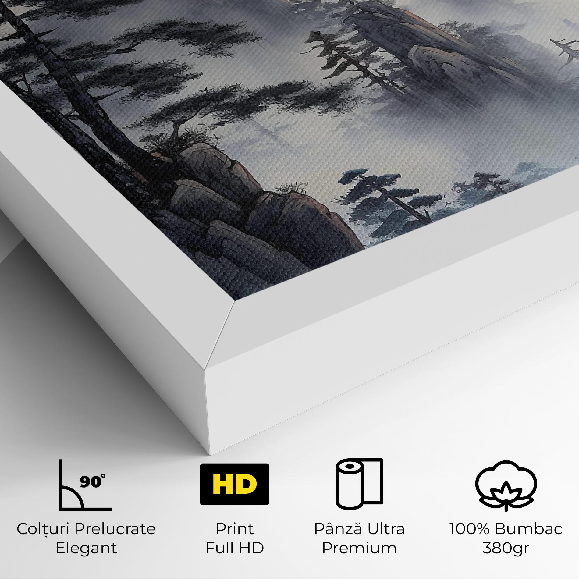 Tablou Canvas Fog Trees mockup 4