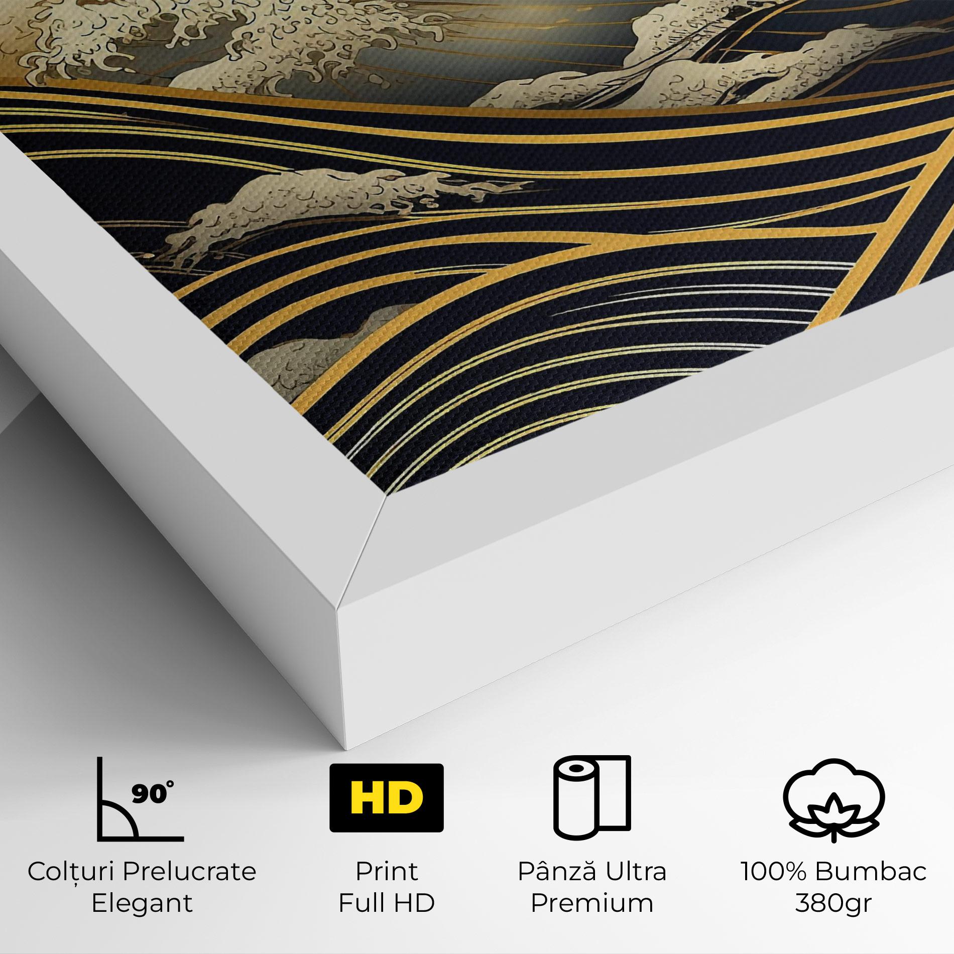 Tablou Canvas Gold Waves Landscape mockup 4