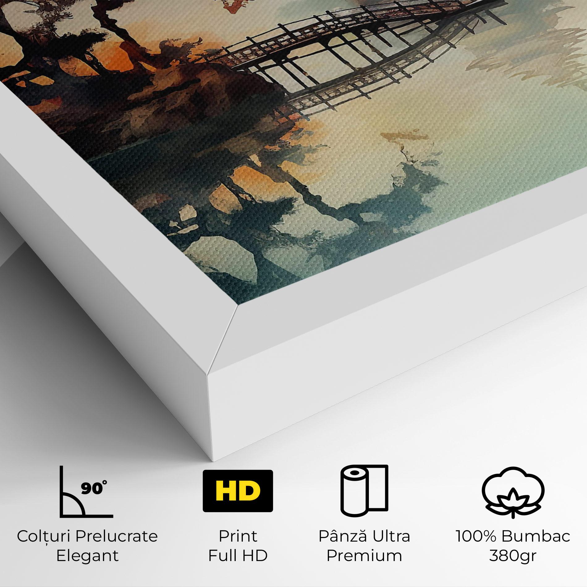Tablou Canvas Sunset Fog Water mockup 4