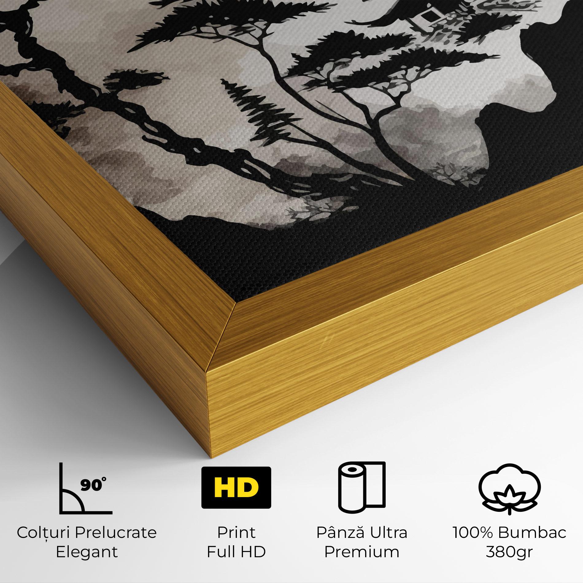 Tablou Canvas Asian Red Moon mockup 4