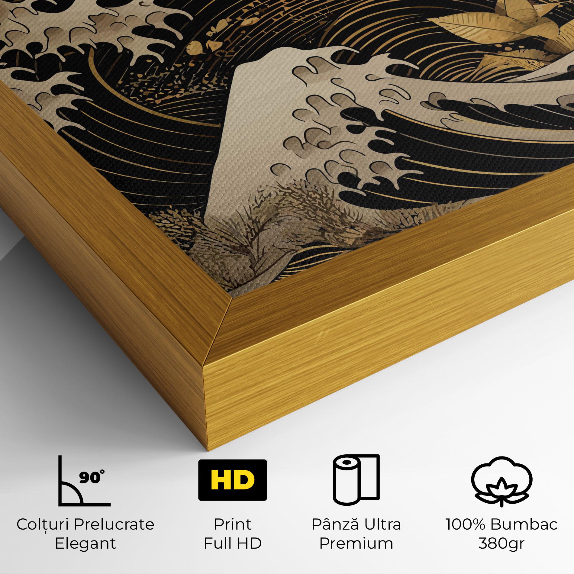 Tablou Canvas Asiatic Gold Wave mockup 4