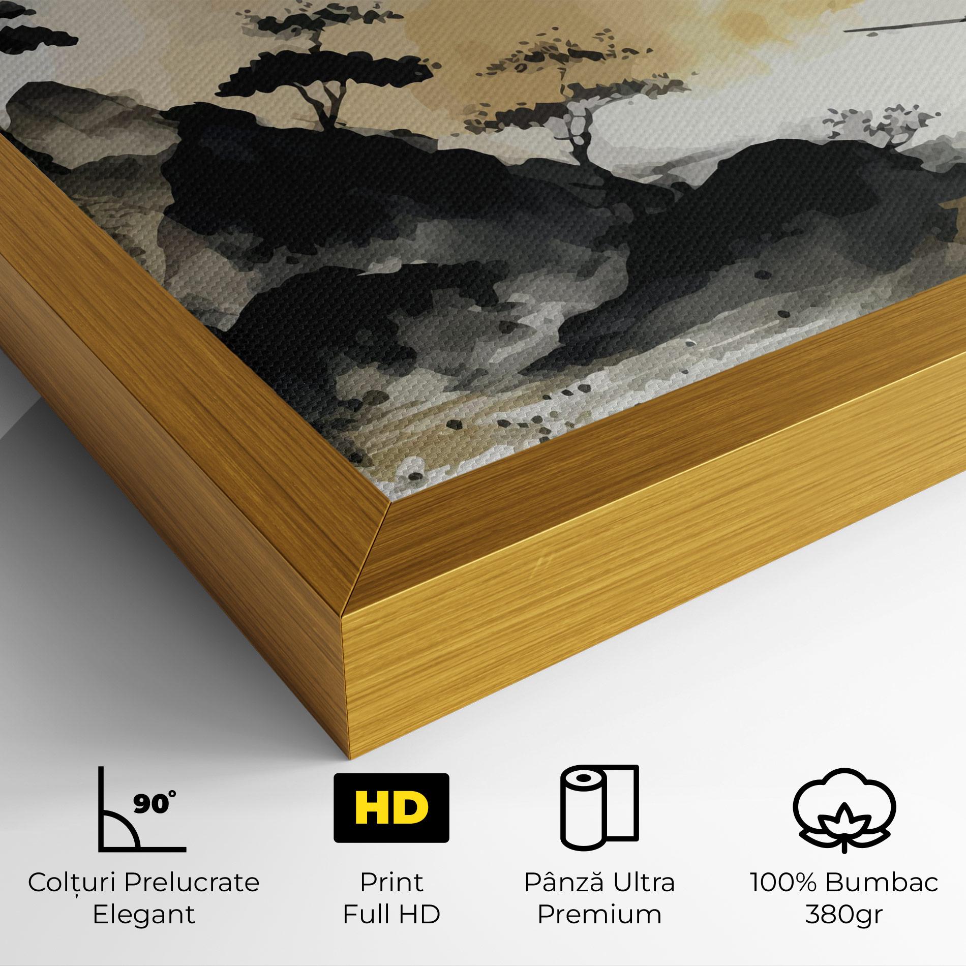 Tablou Canvas Asiatic Grey Cream mockup 4