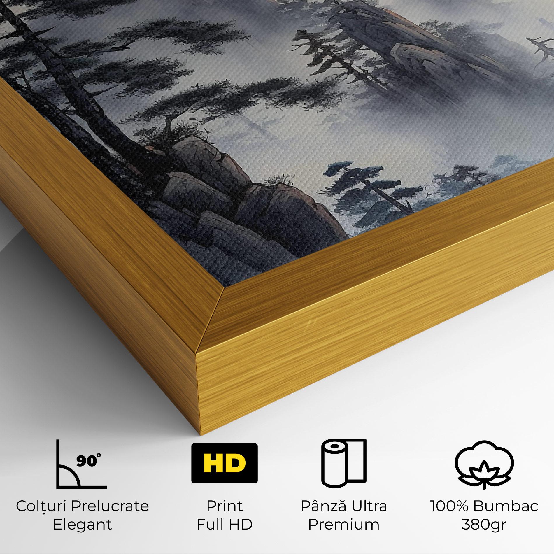 Tablou Canvas Fog Trees mockup 4