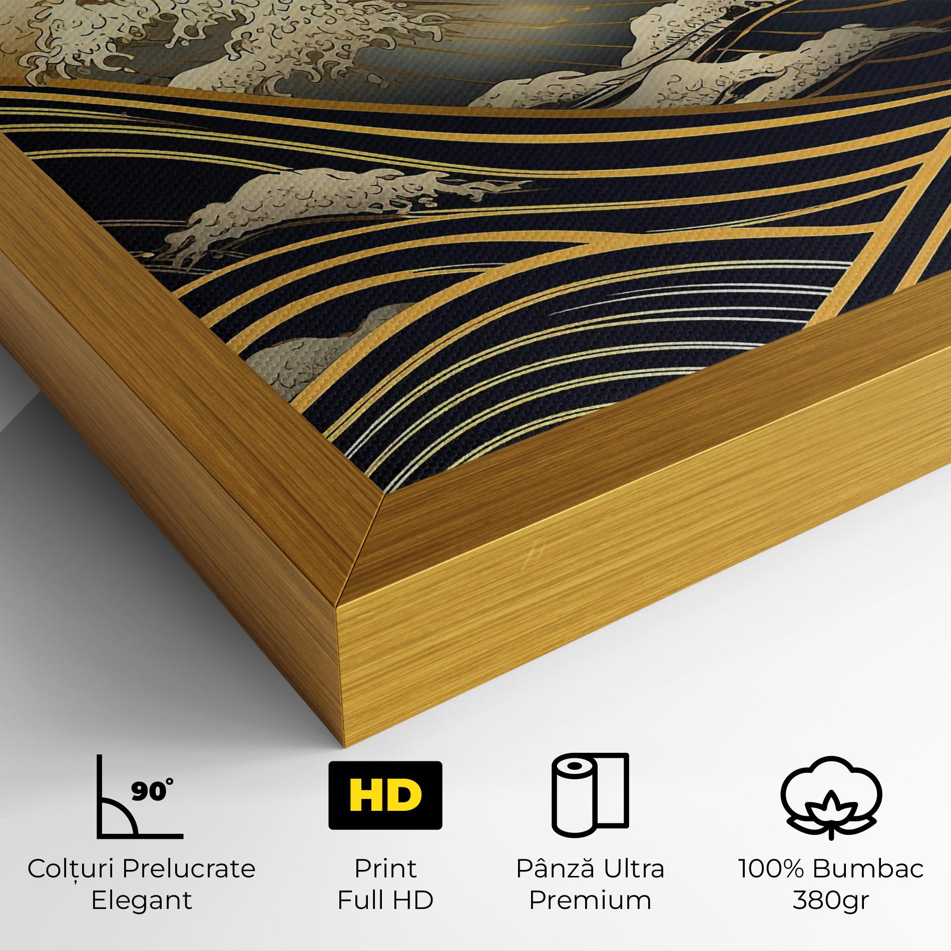 Tablou Canvas Gold Waves Landscape mockup 4