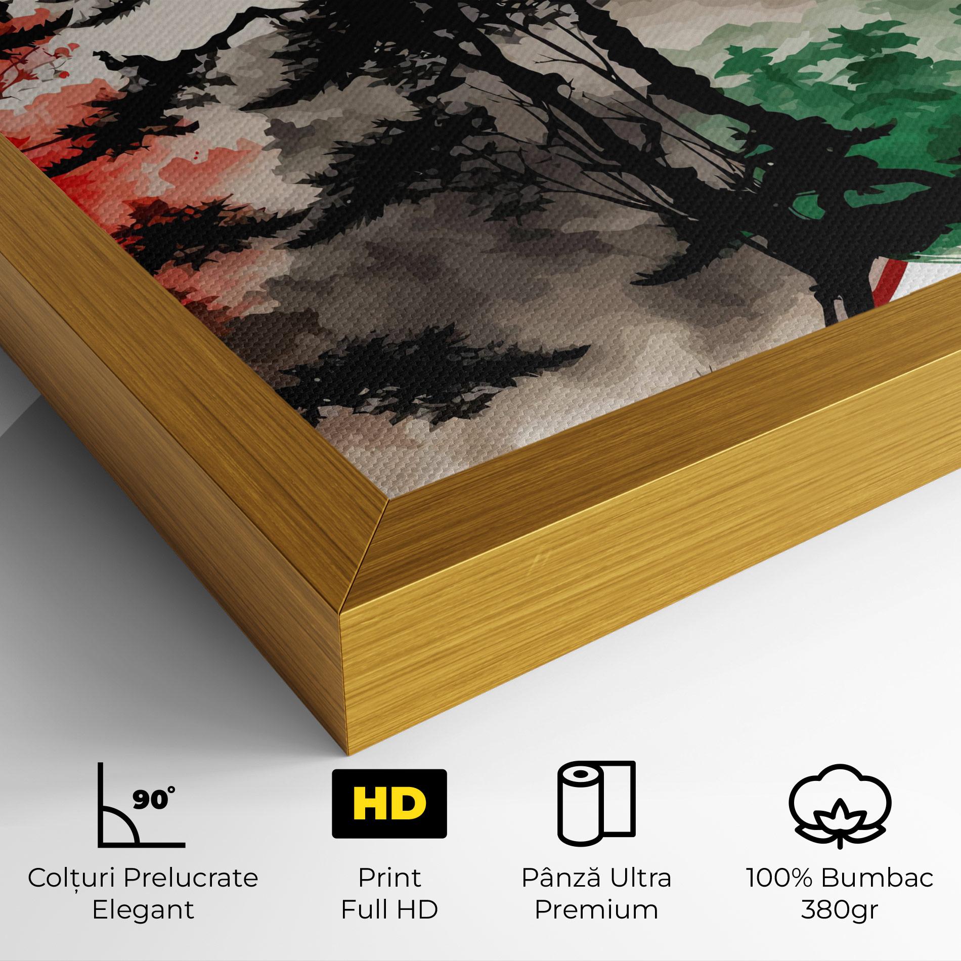 Tablou Canvas Green Red Tree Art mockup 4