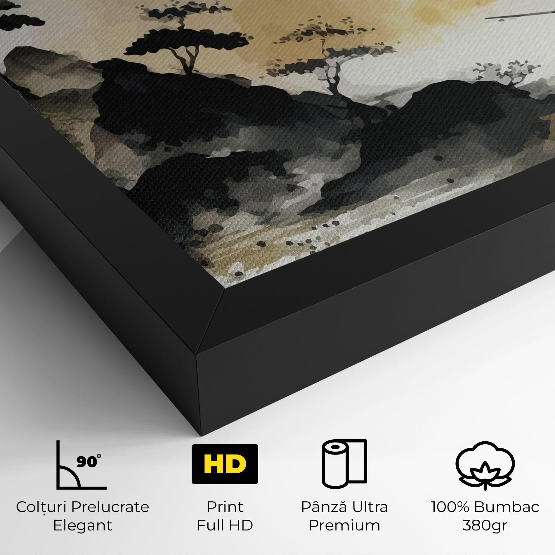 Tablou Canvas Asiatic Grey Cream mockup 4