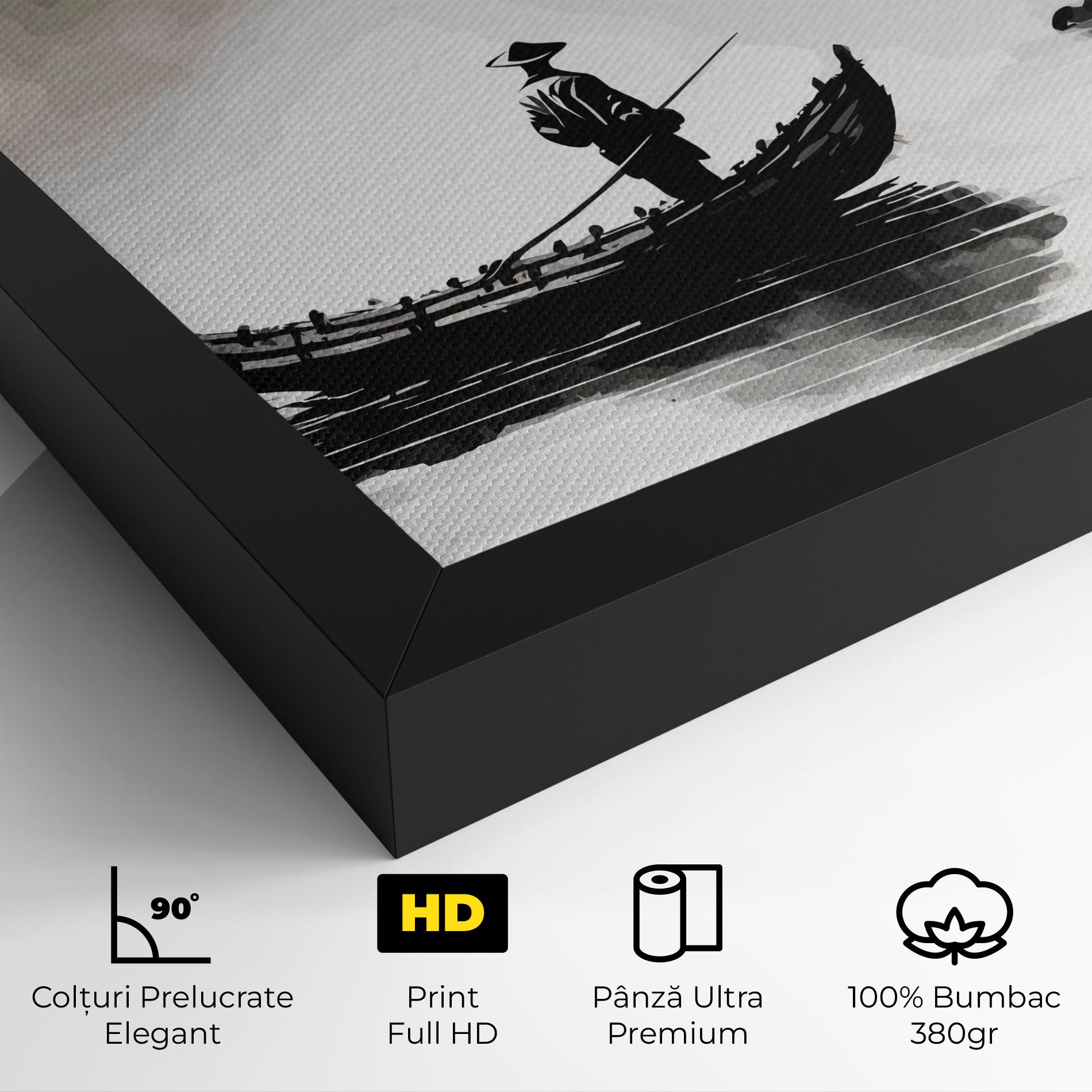 Tablou Canvas Black Ink Boat mockup 4