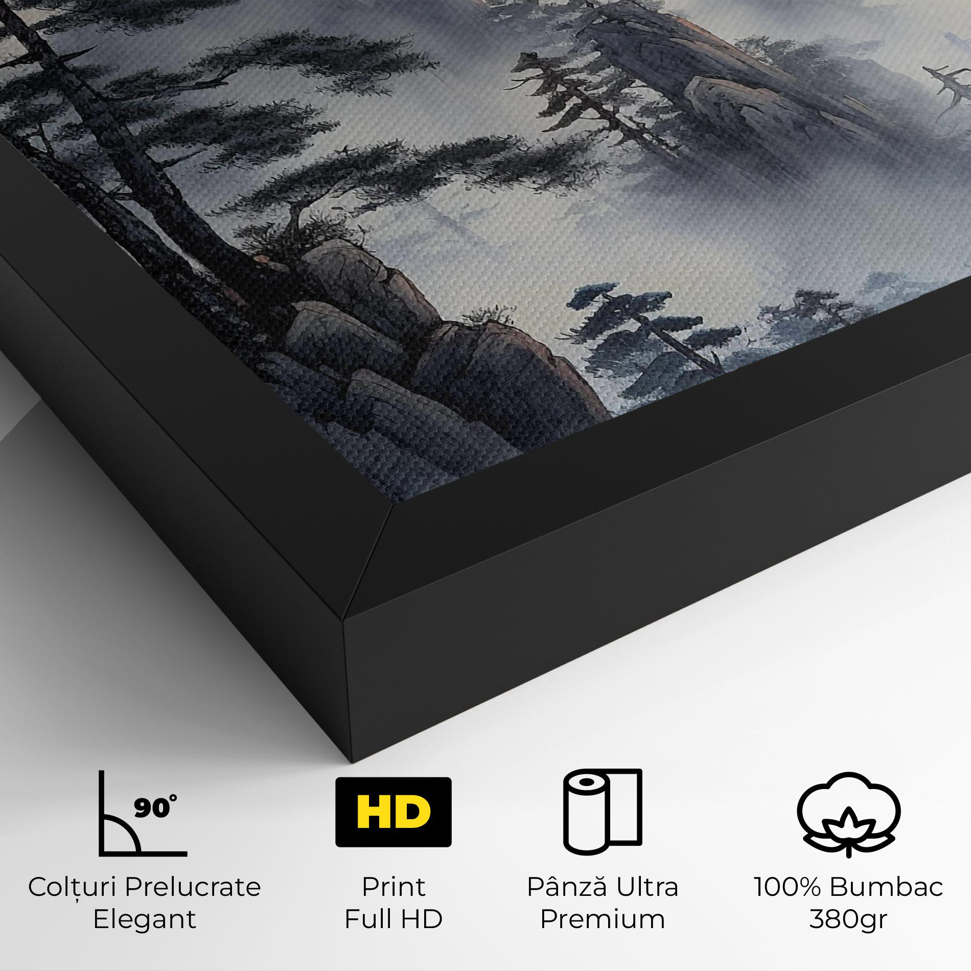Tablou Canvas Fog Trees mockup 4