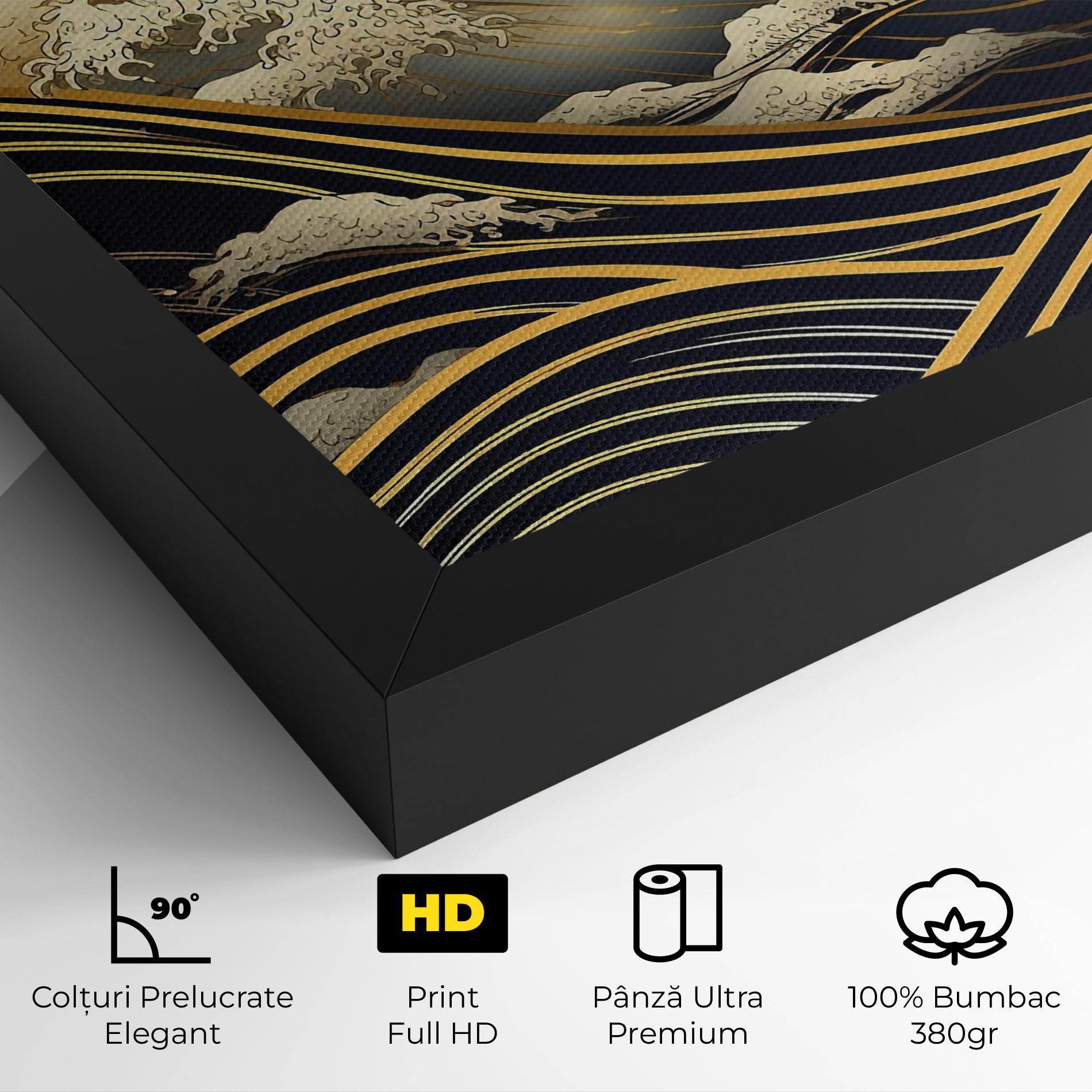 Tablou Canvas Gold Waves Landscape mockup 4