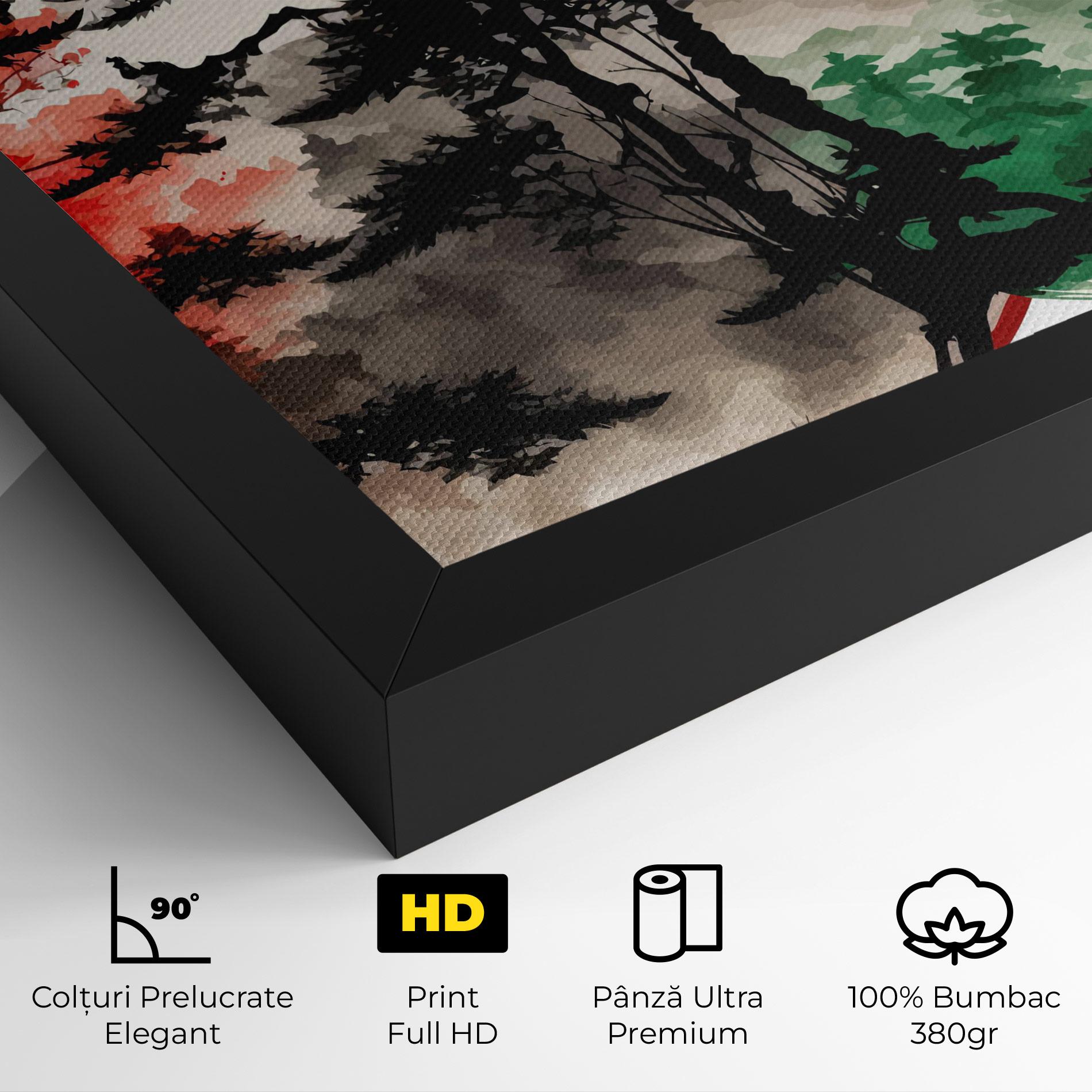Tablou Canvas Green Red Tree Art mockup 4