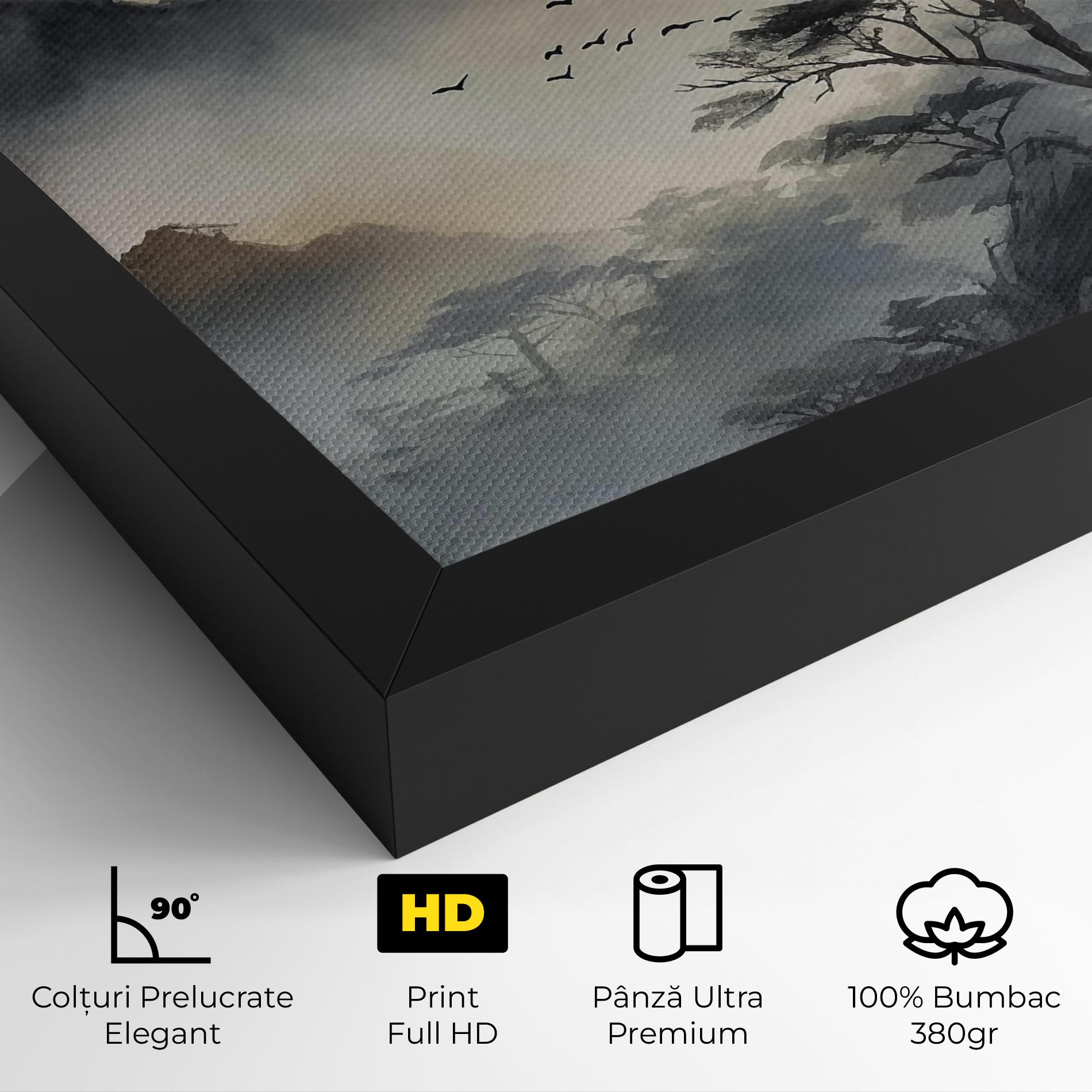 Tablou Canvas Sunset Fog mockup 4