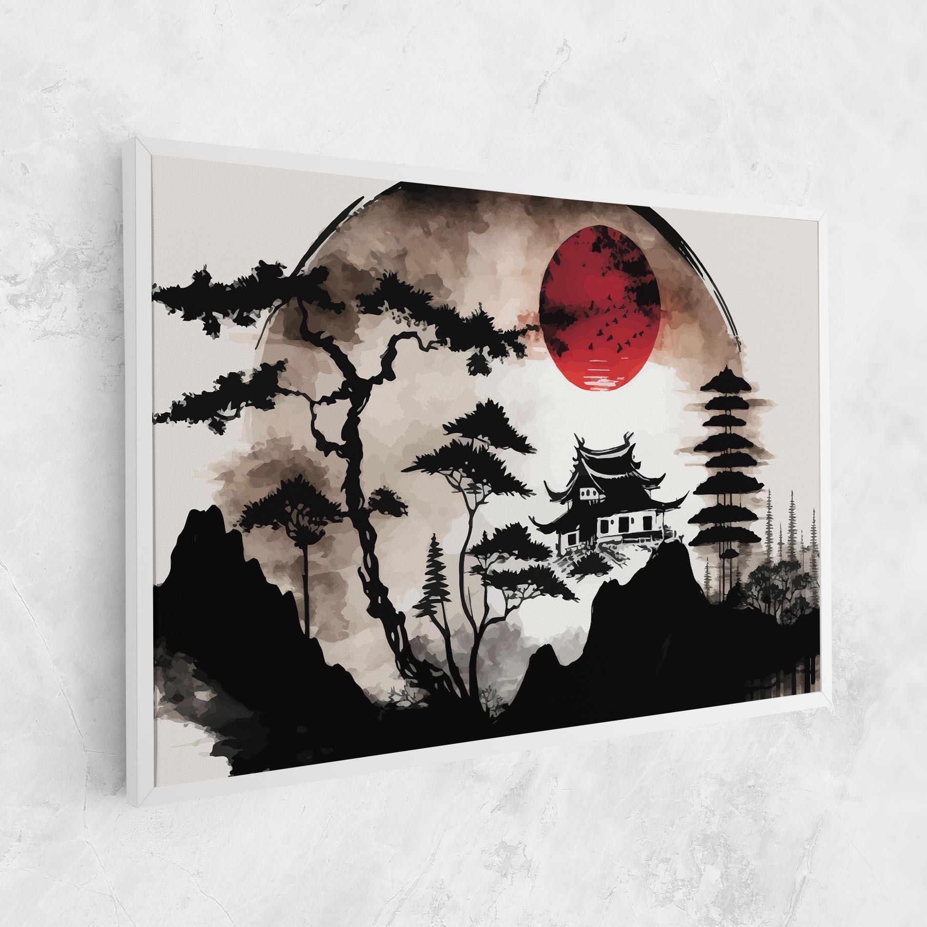 Tablou Canvas Asian Red Moon mockup 1