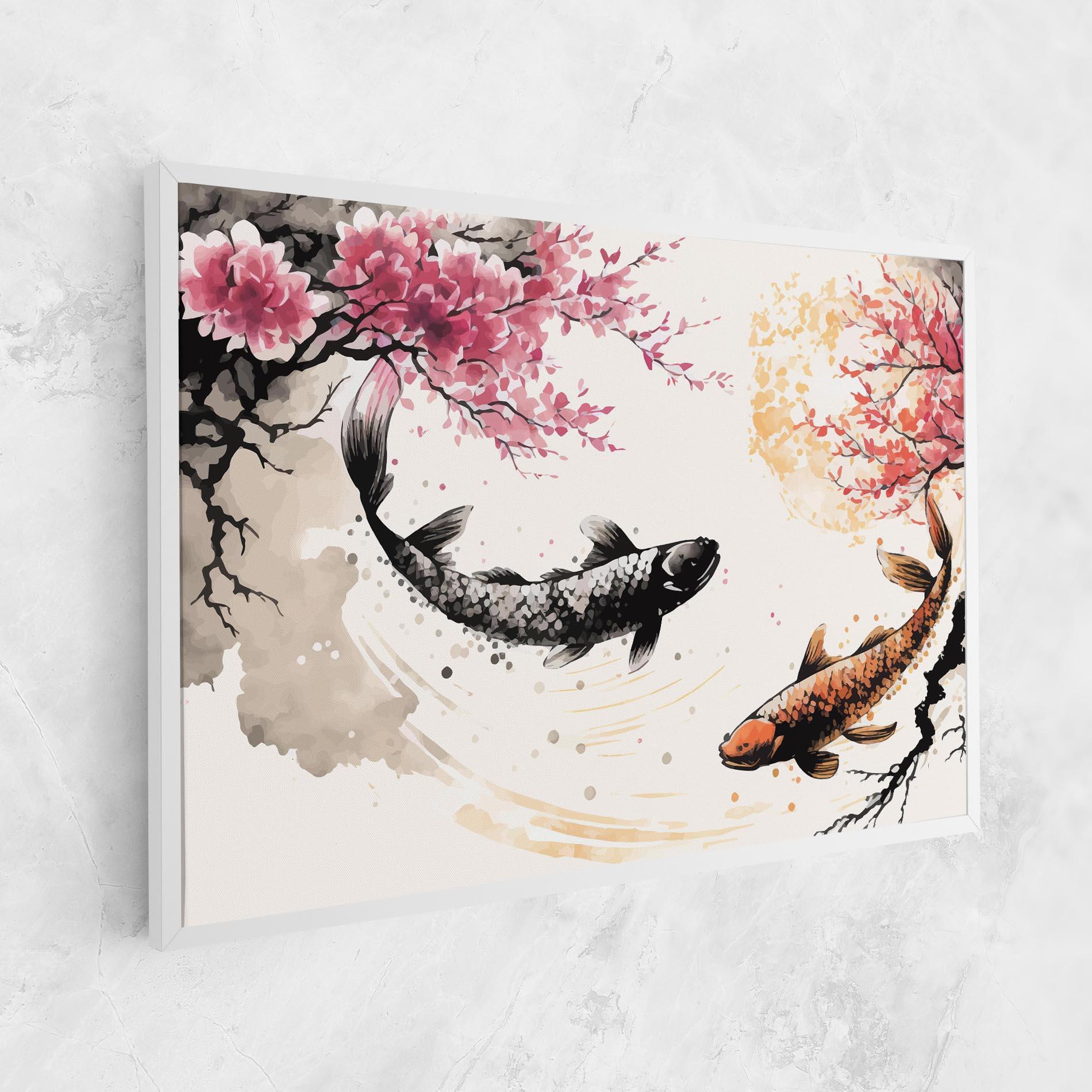 Tablou Canvas Asiatic Flower Fish mockup 1